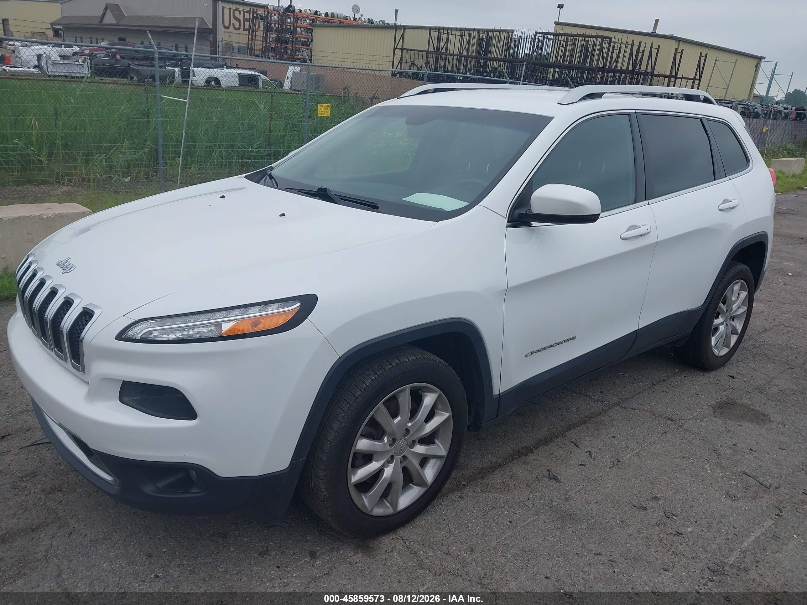 2015 Jeep Cherokee Limited White vin: 1C4PJLDB3FW732895