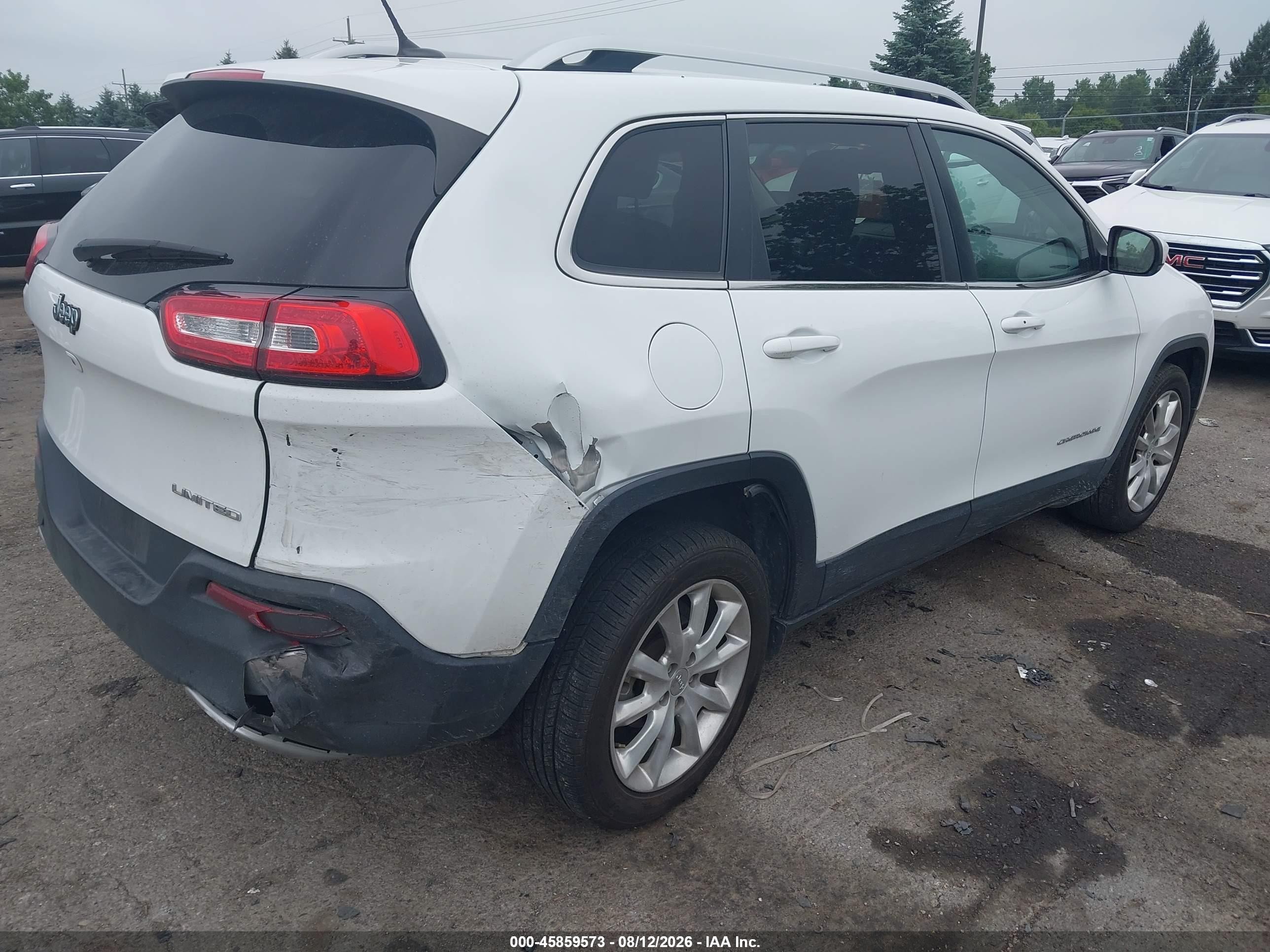 2015 Jeep Cherokee Limited White vin: 1C4PJLDB3FW732895