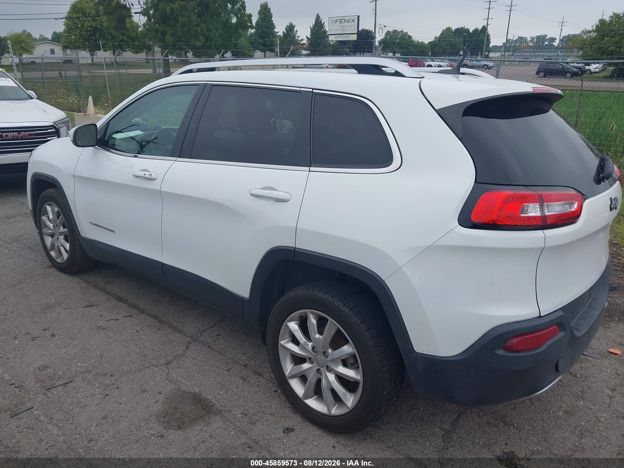 2015 Jeep Cherokee Limited White vin: 1C4PJLDB3FW732895