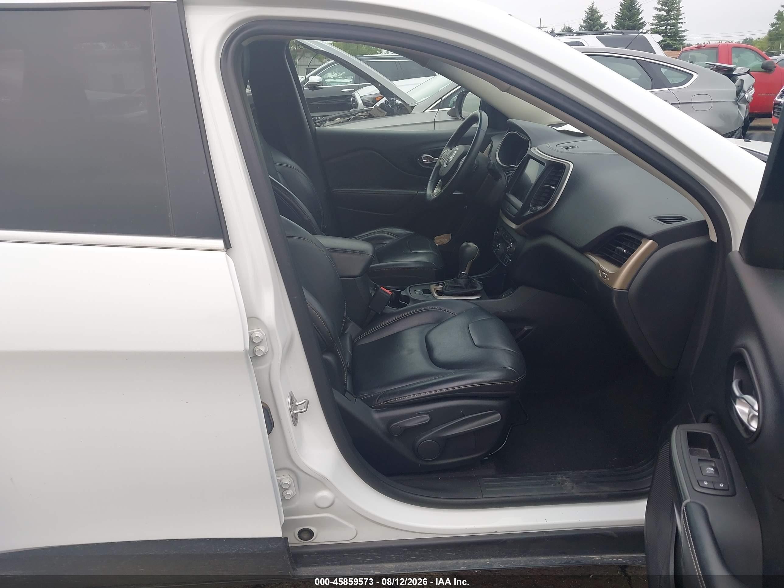 2015 Jeep Cherokee Limited White vin: 1C4PJLDB3FW732895