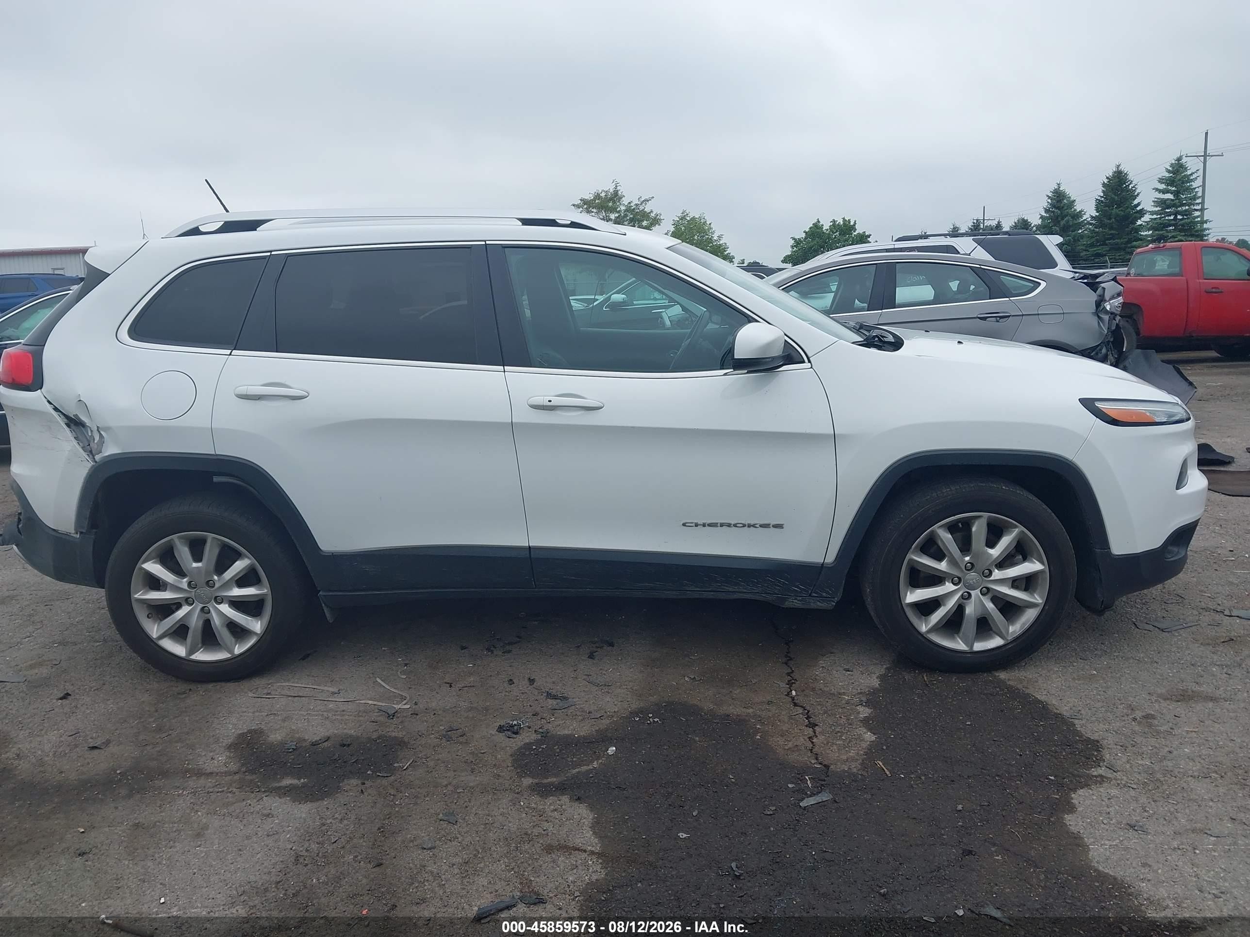 2015 Jeep Cherokee Limited White vin: 1C4PJLDB3FW732895