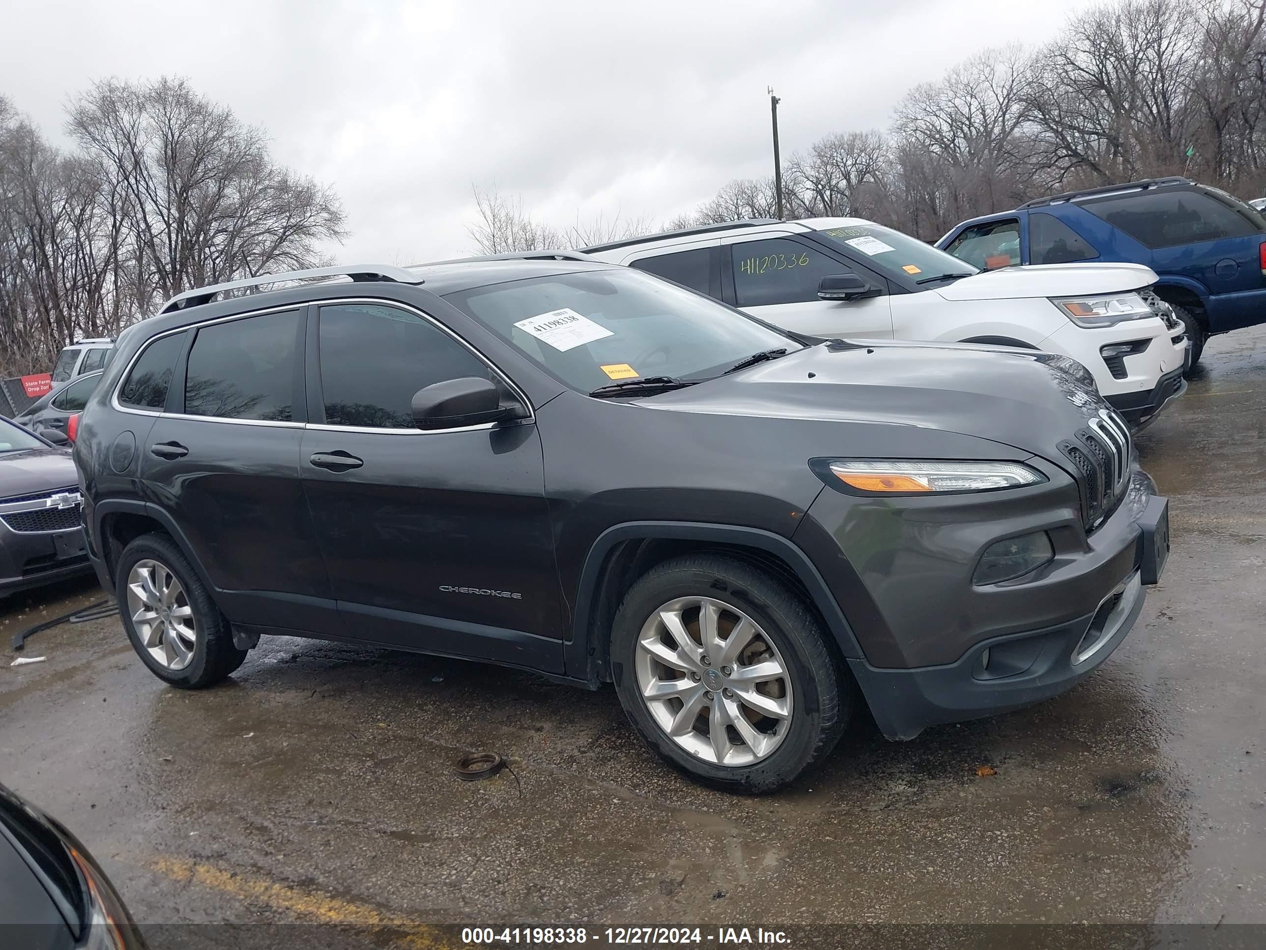2017 Jeep Cherokee Limited Fwd Серый vin: 1C4PJLDB3HW518184