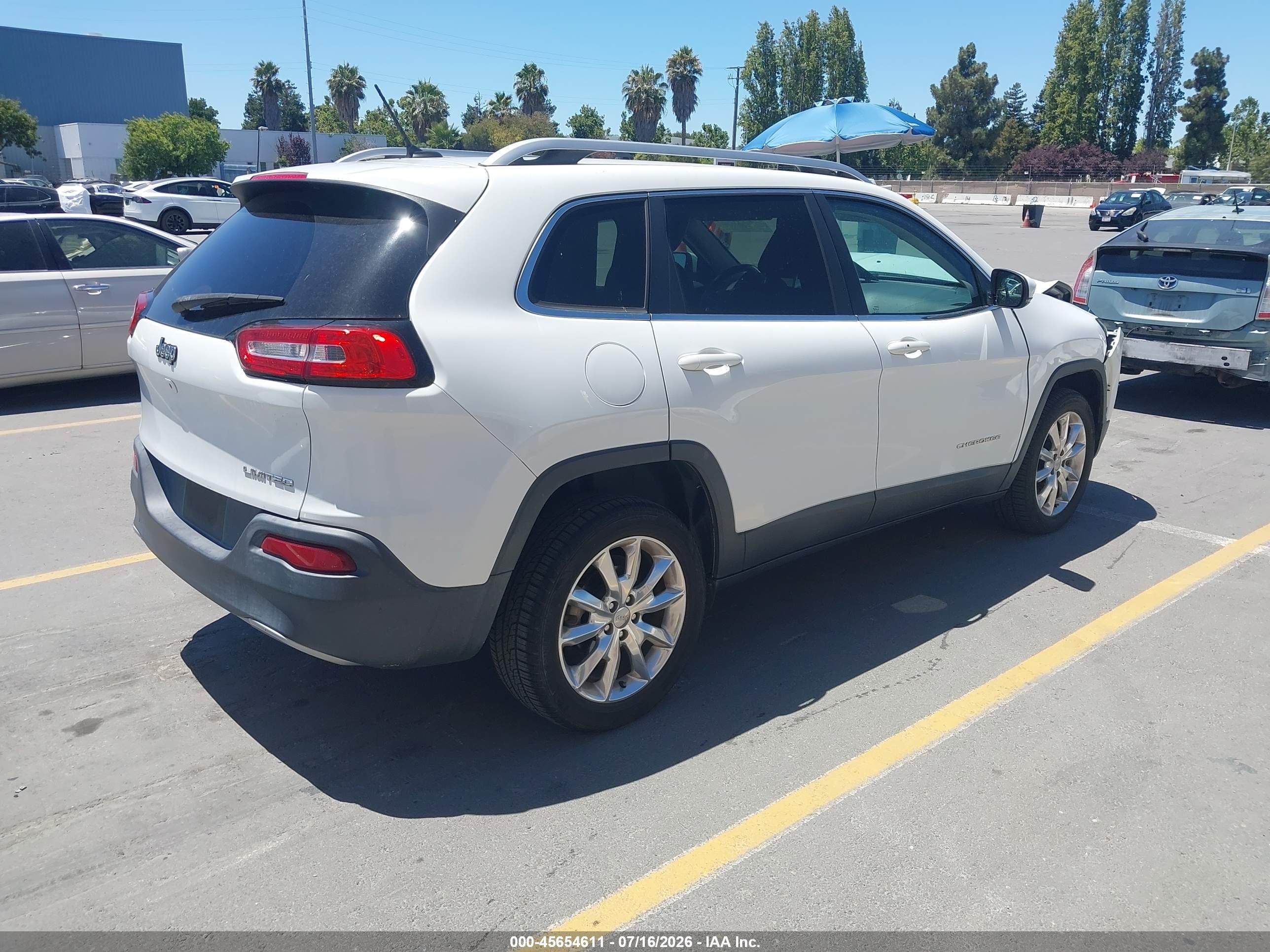 2015 Jeep Cherokee Limited Белый vin: 1C4PJLDB4FW753318