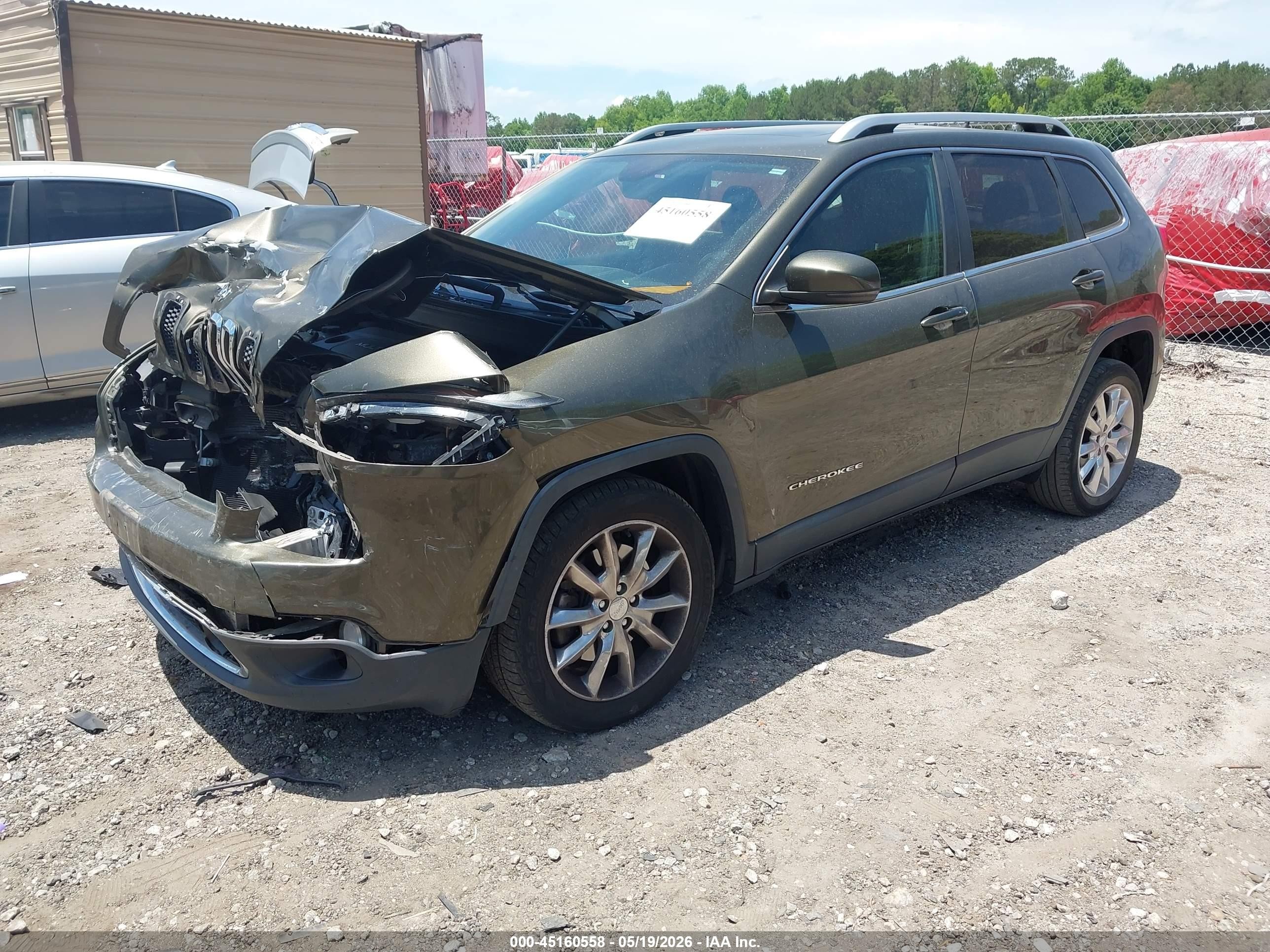 2015 Jeep Cherokee Limited Зеленый vin: 1C4PJLDB5FW701289