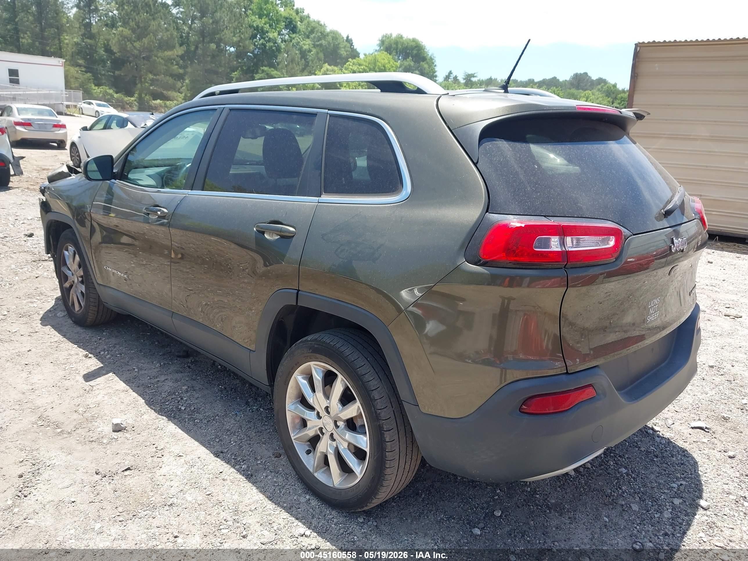 2015 Jeep Cherokee Limited Зеленый vin: 1C4PJLDB5FW701289