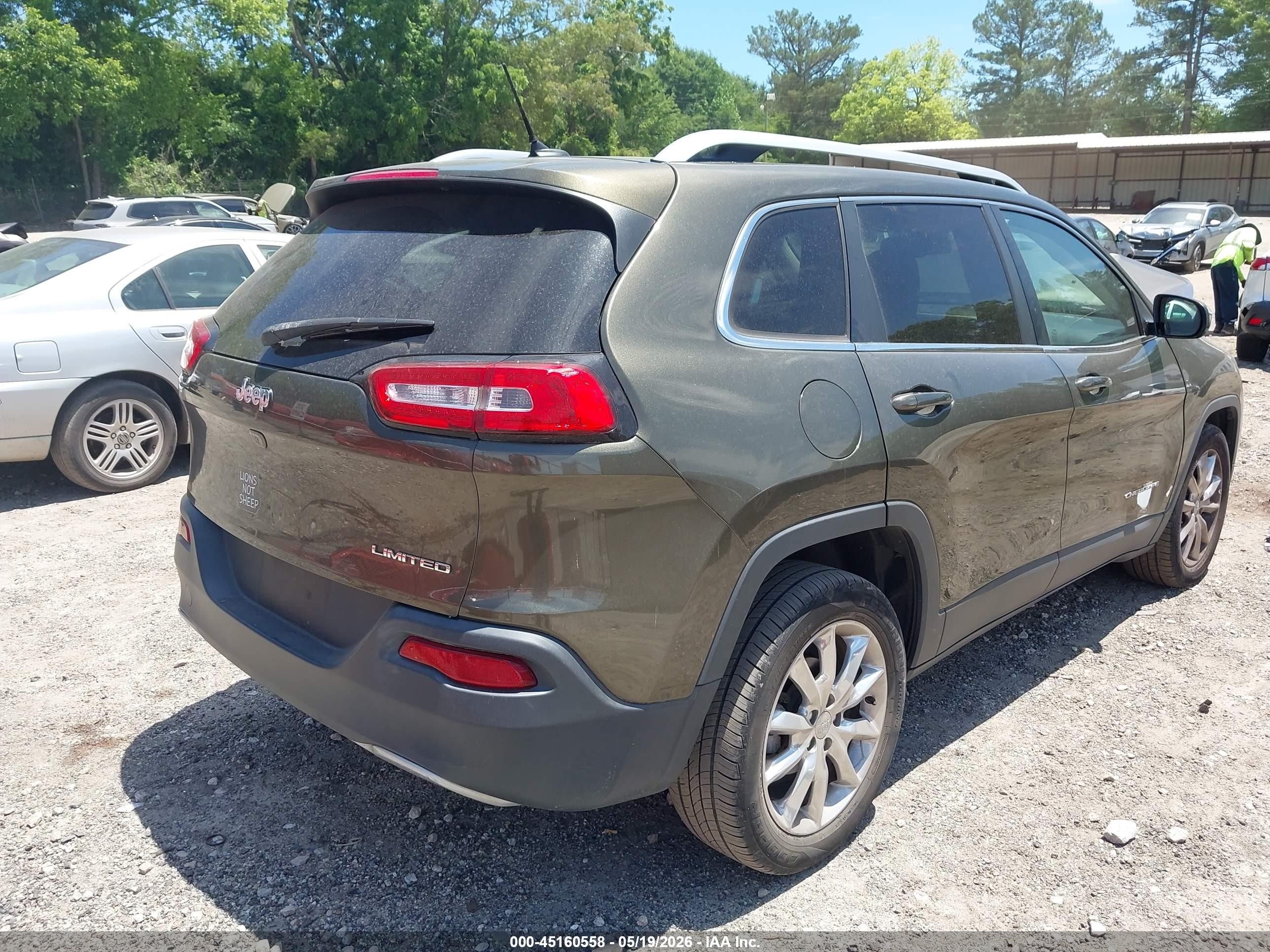 2015 Jeep Cherokee Limited Зеленый vin: 1C4PJLDB5FW701289