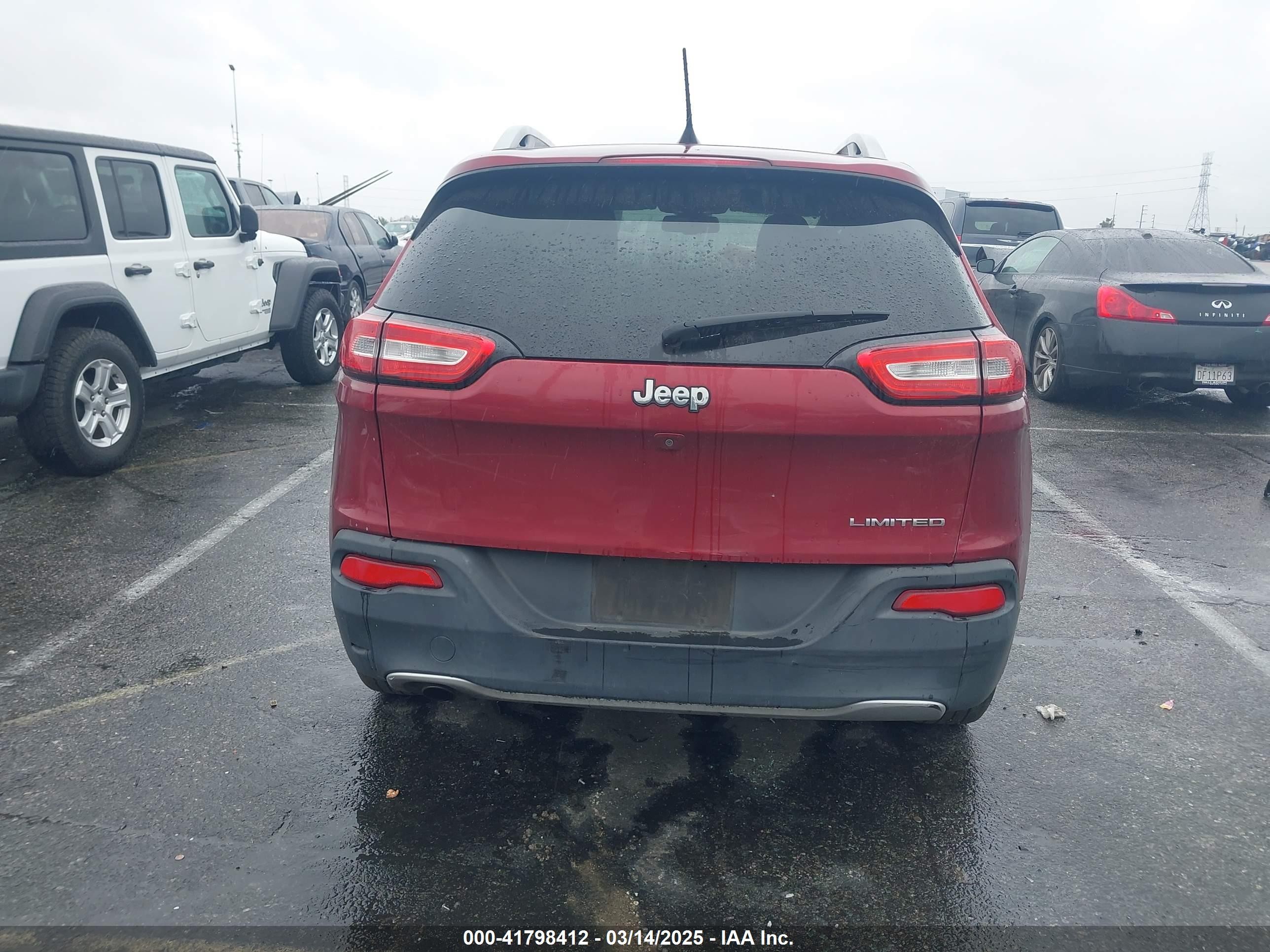 2017 Jeep Cherokee Limited Fwd Red vin: 1C4PJLDB5HW516775