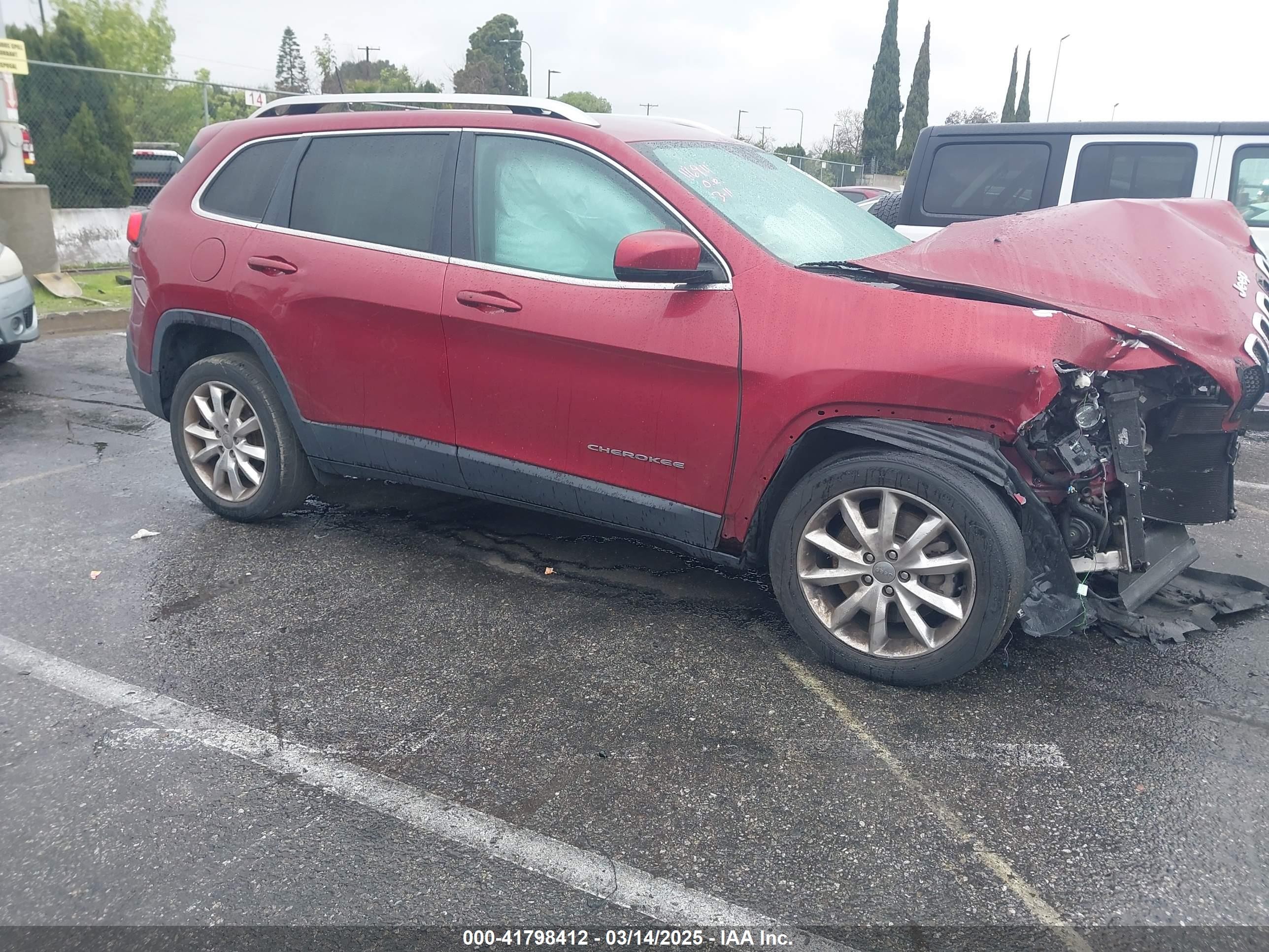 2017 Jeep Cherokee Limited Fwd Red vin: 1C4PJLDB5HW516775
