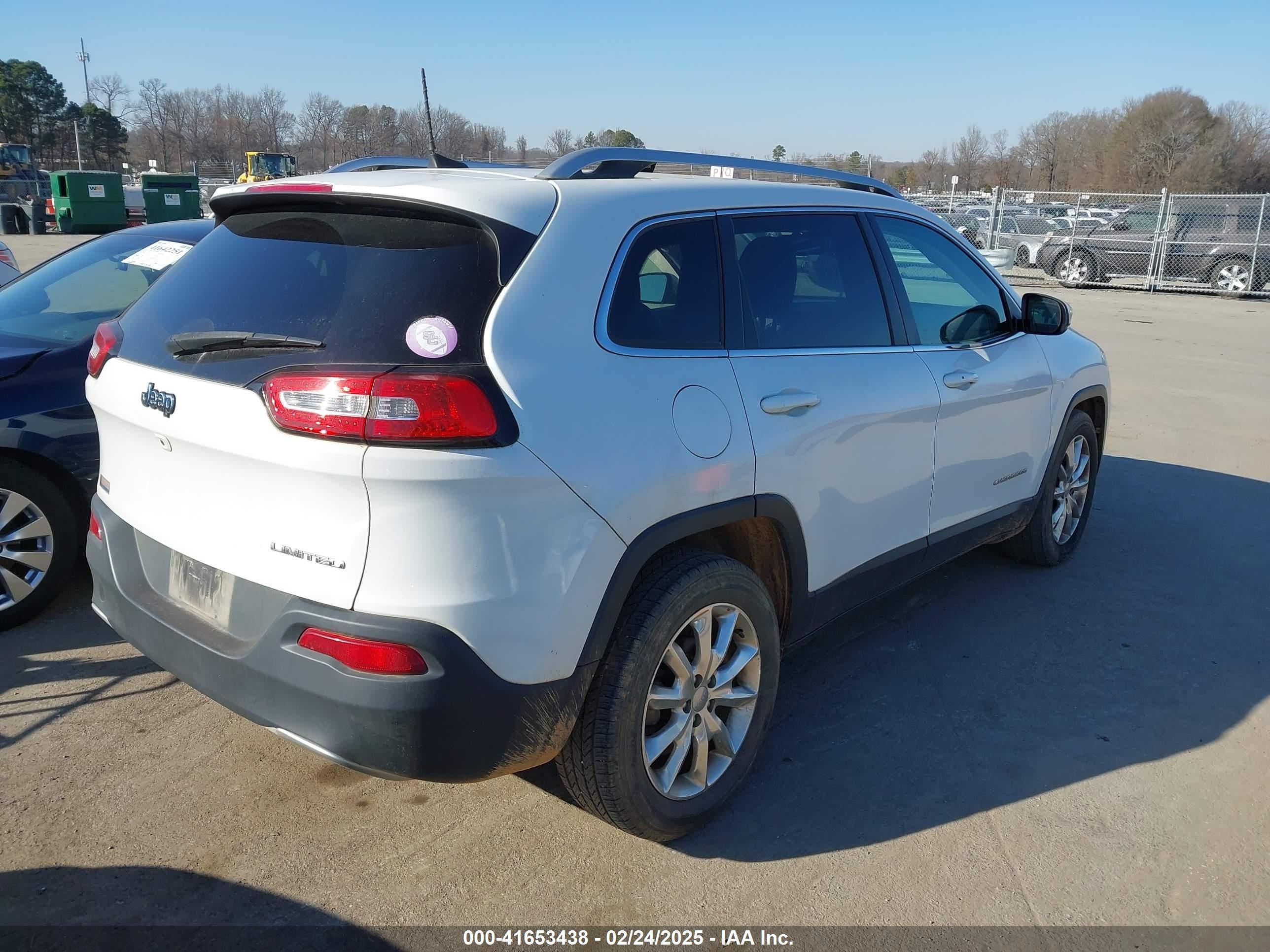 2017 Jeep Cherokee Limited Fwd White vin: 1C4PJLDB5HW534225