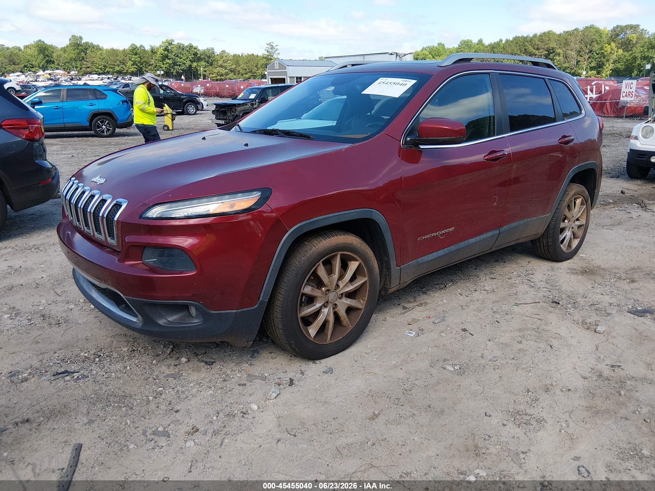 2014 Jeep Cherokee Limited Burgundy vin: 1C4PJLDB6EW132998