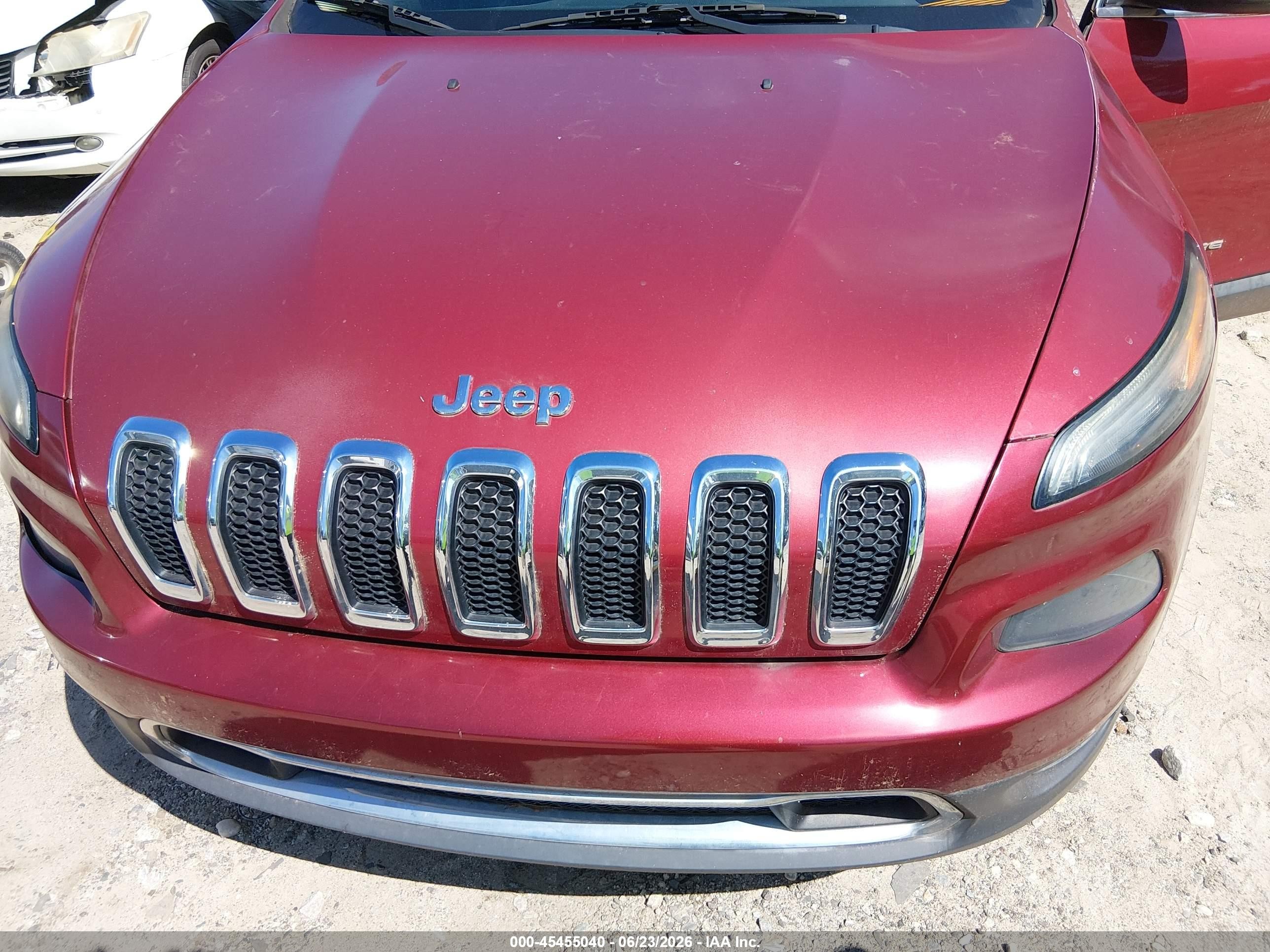 2014 Jeep Cherokee Limited Burgundy vin: 1C4PJLDB6EW132998