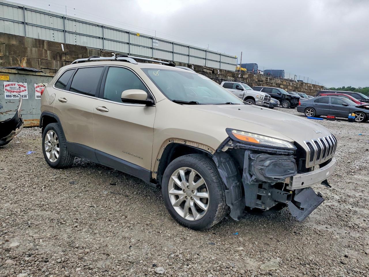 2014 Jeep Cherokee Limited Beige vin: 1C4PJLDB6EW313888