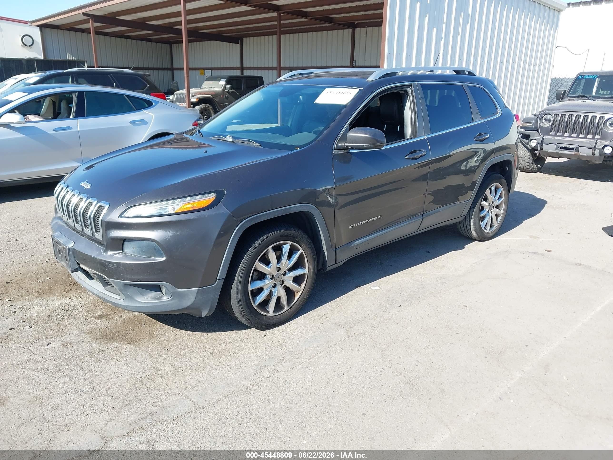 2014 Jeep Cherokee Limited Gray vin: 1C4PJLDB7EW283087