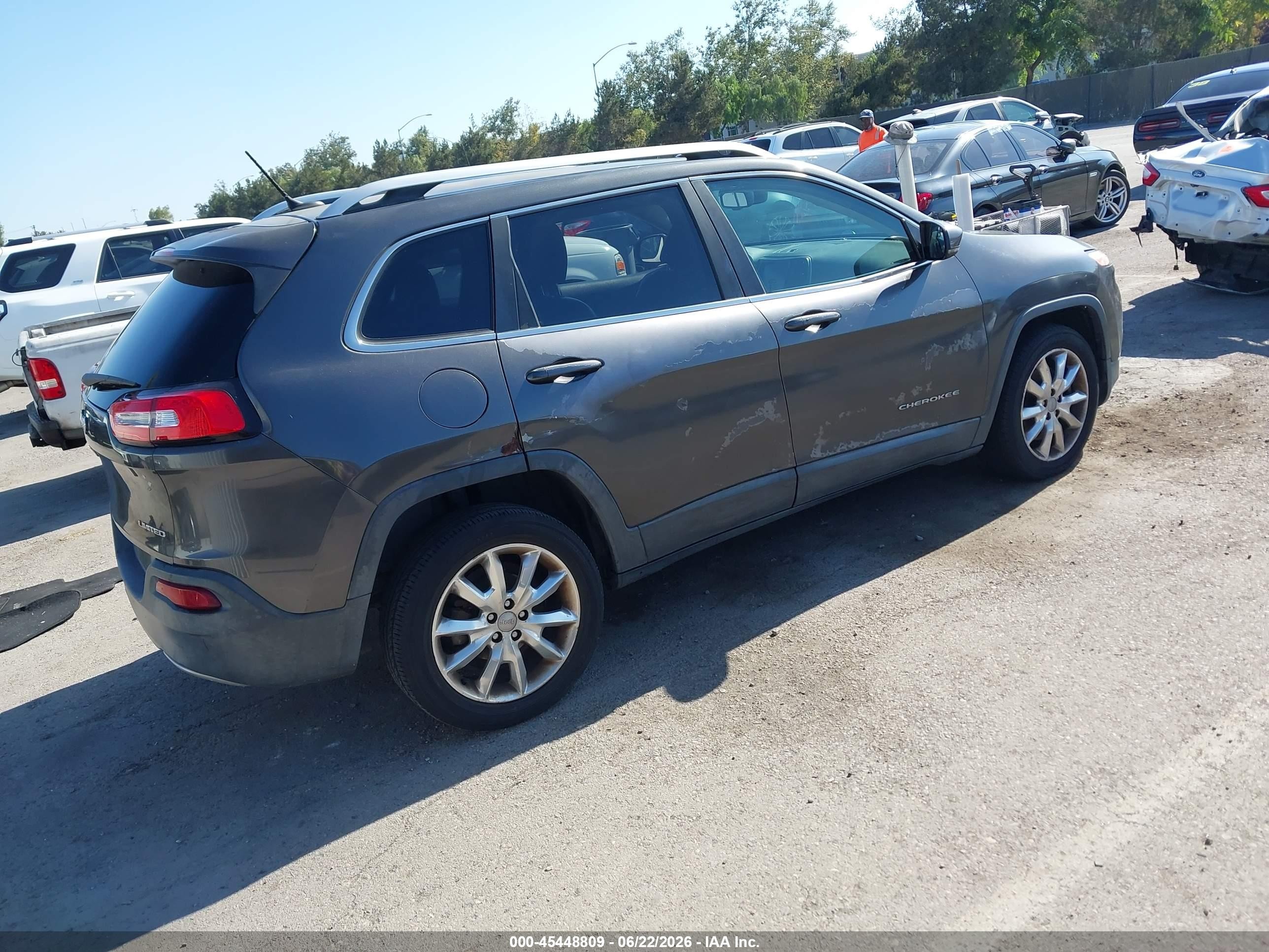 2014 Jeep Cherokee Limited Gray vin: 1C4PJLDB7EW283087