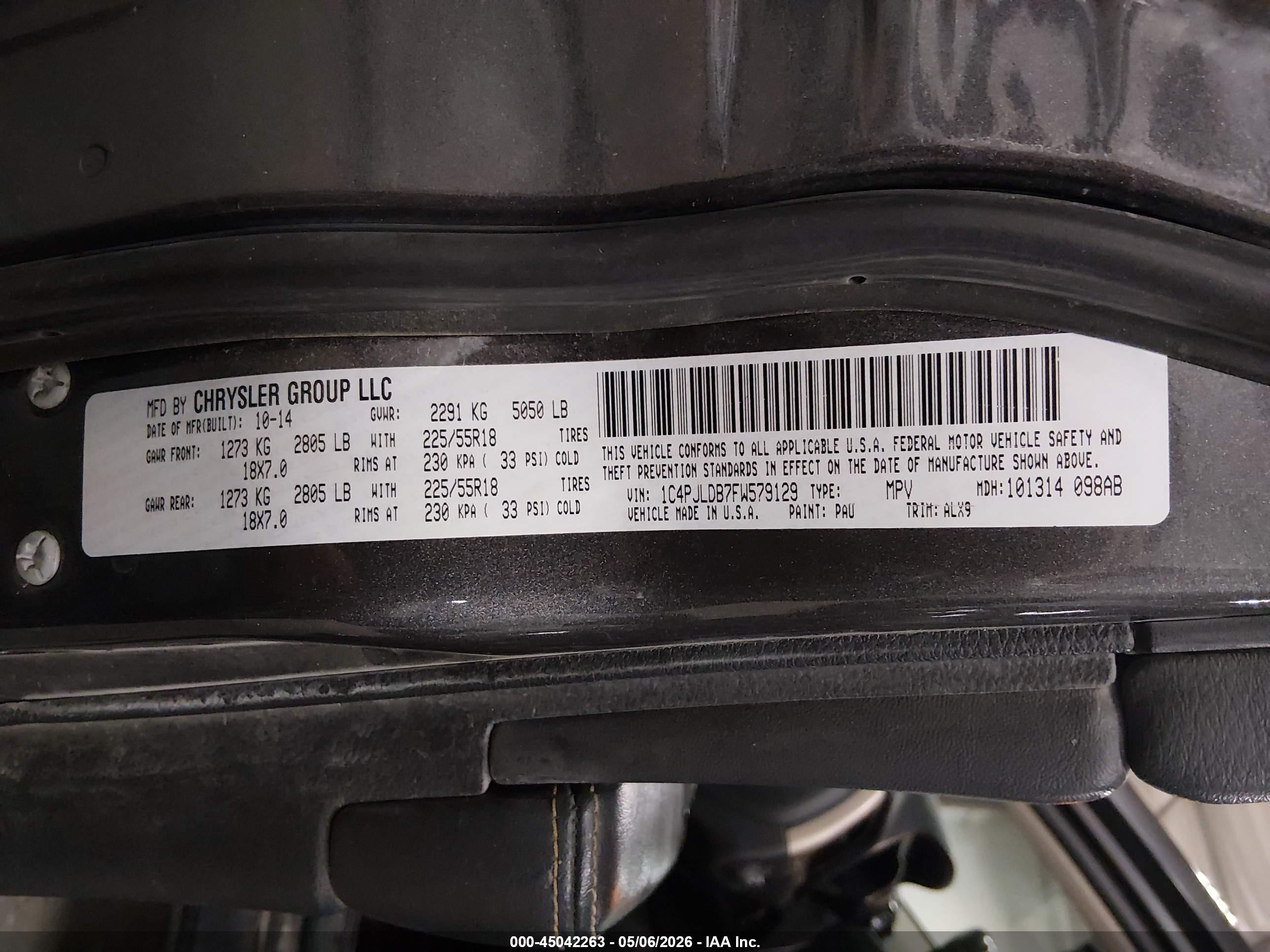 2015 Jeep Cherokee Limited Gray vin: 1C4PJLDB7FW579129