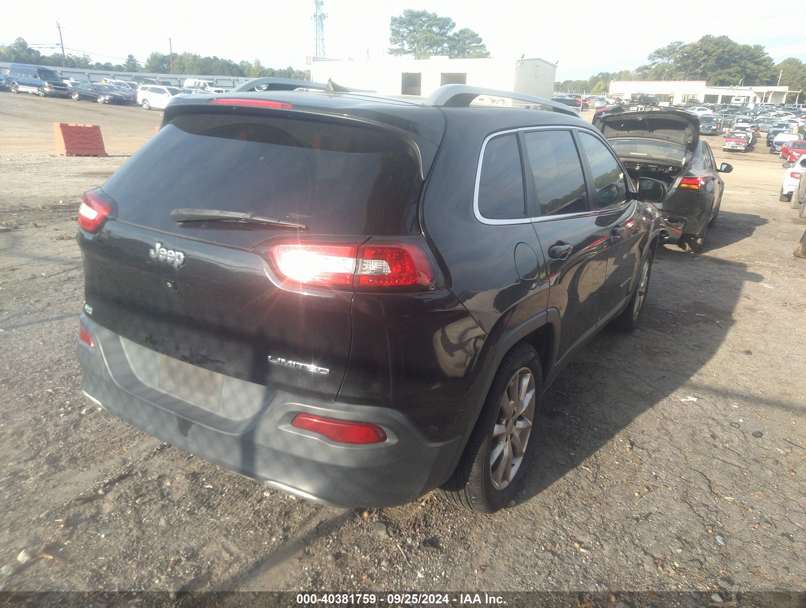 2017 Jeep Cherokee Limited Fwd Black vin: 1C4PJLDB7HW522108