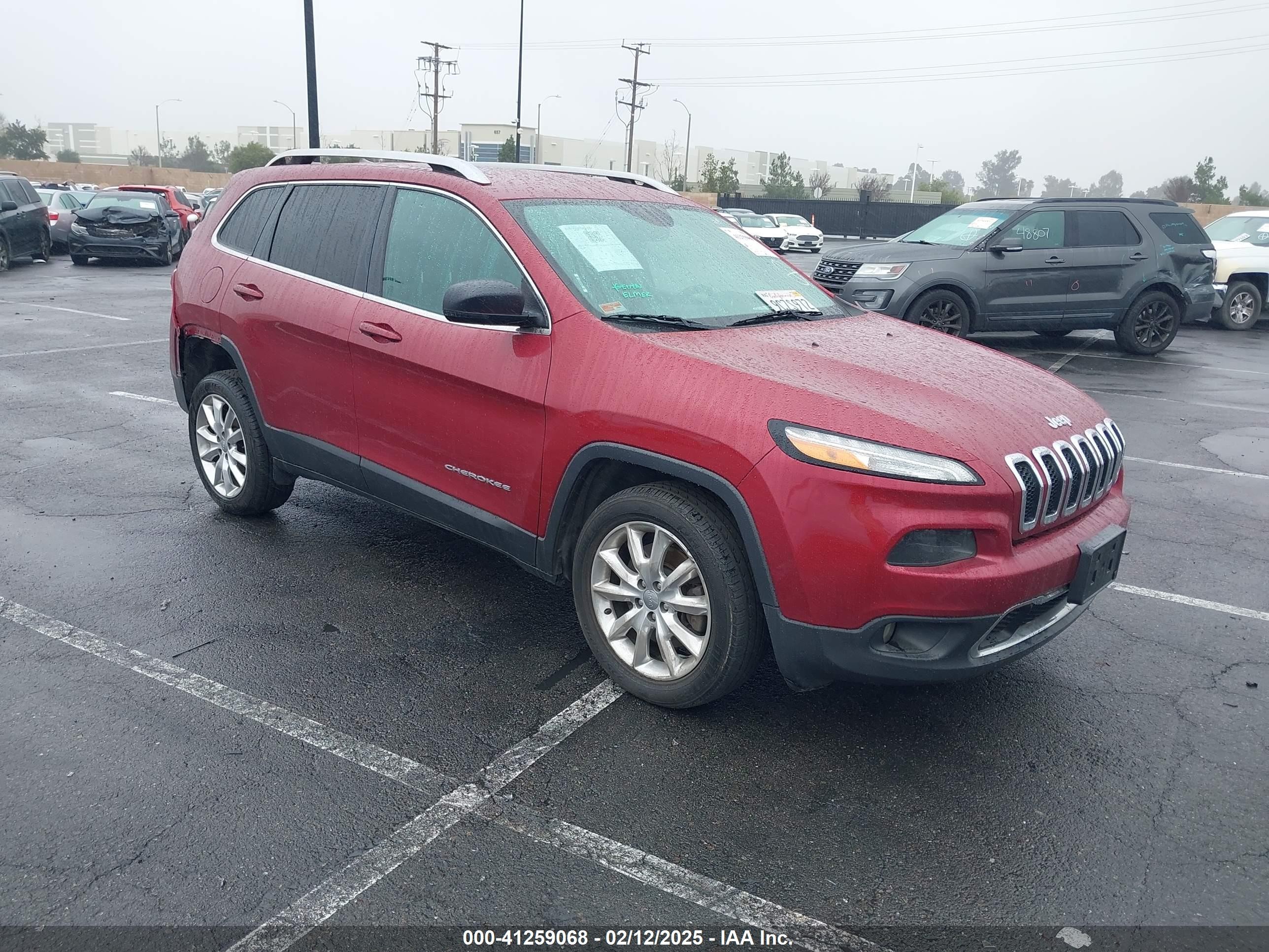 2017 Jeep Cherokee Limited Fwd Red vin: 1C4PJLDB7HW526577