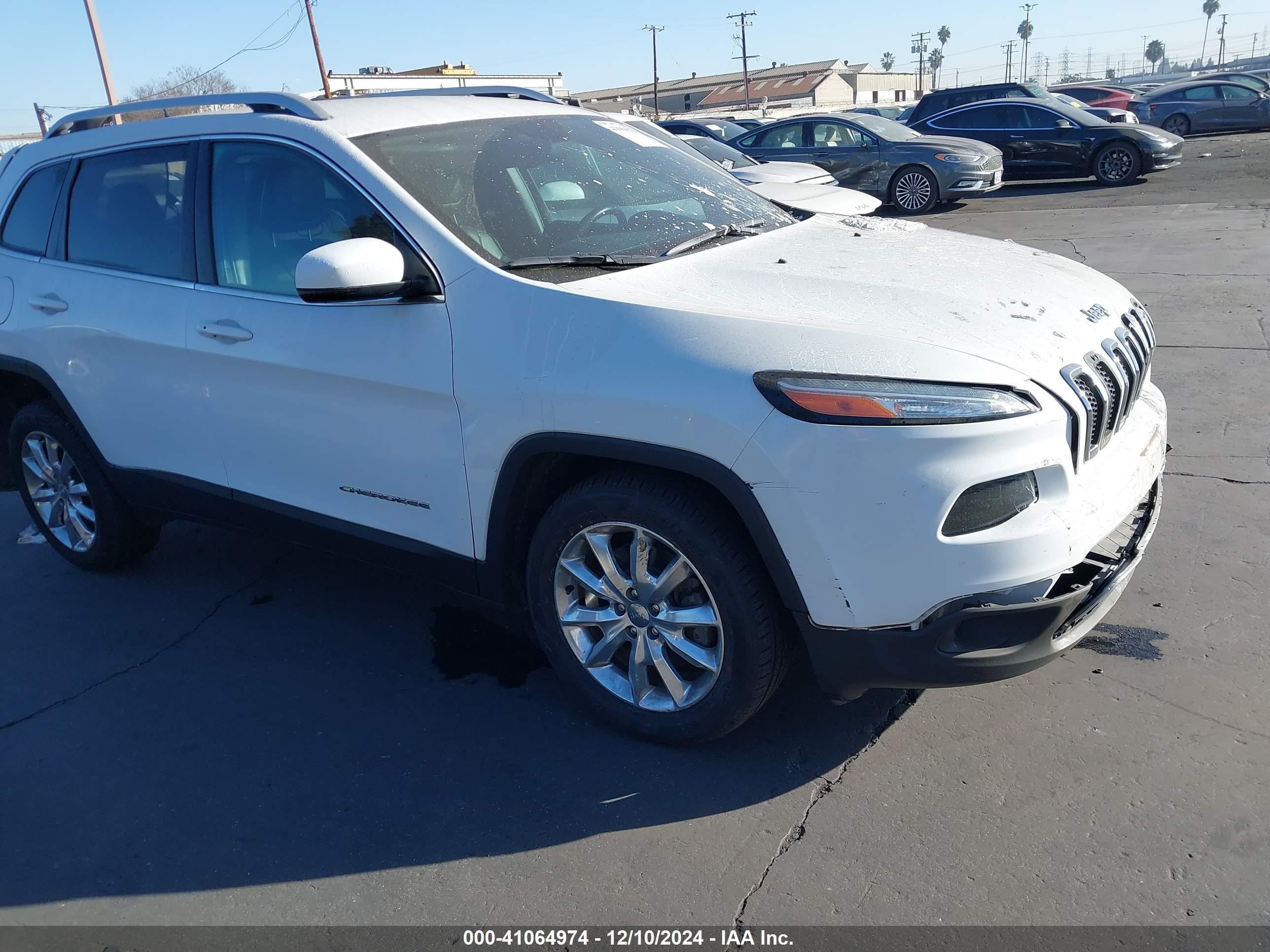 2017 Jeep Cherokee Limited Fwd White vin: 1C4PJLDB7HW534369