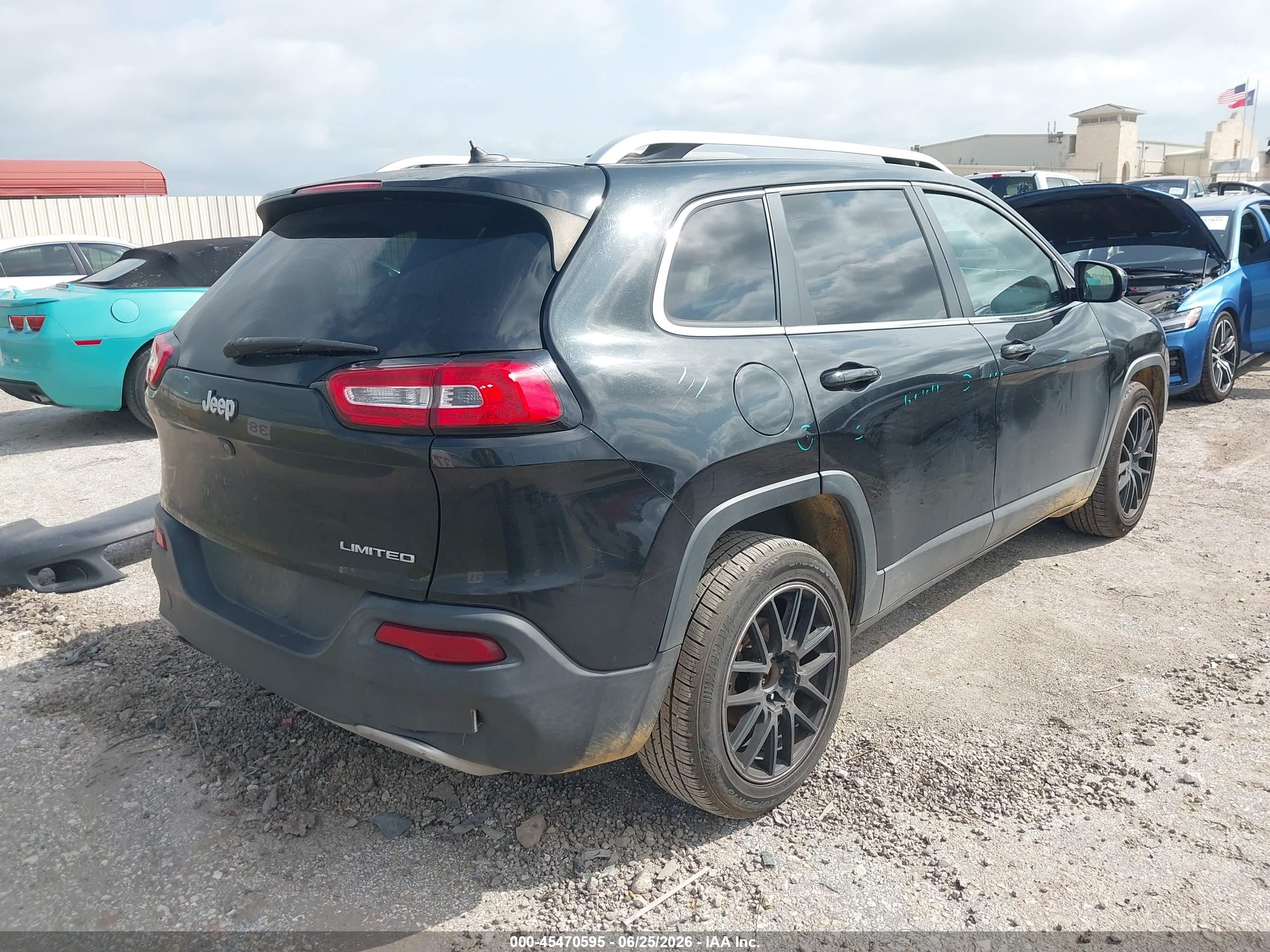 2014 Jeep Cherokee Limited Black vin: 1C4PJLDB8EW159426