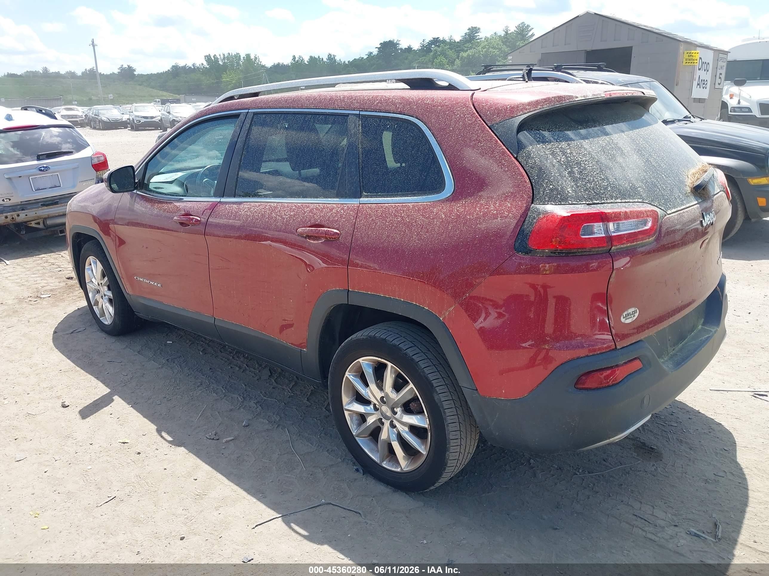 2015 Jeep Cherokee Limited Red vin: 1C4PJLDB8FW637961