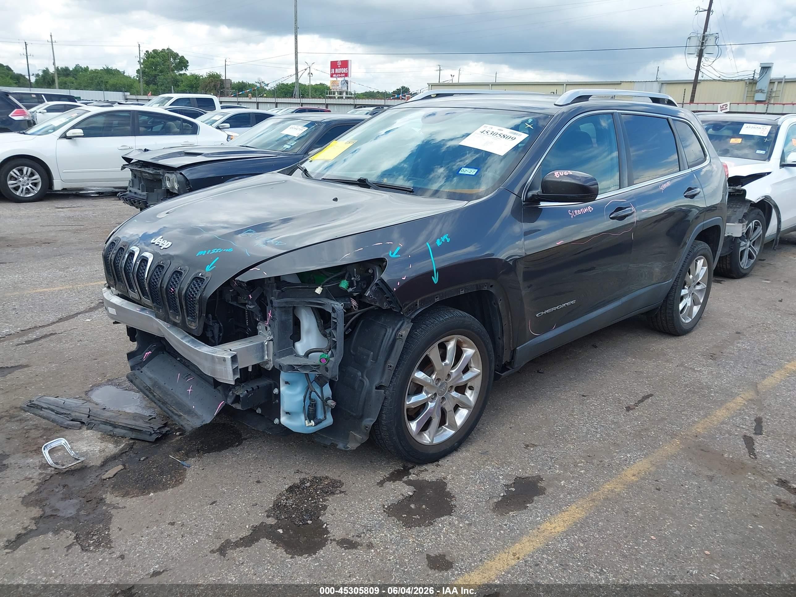 2015 Jeep Cherokee Limited Gray vin: 1C4PJLDB8FW701240