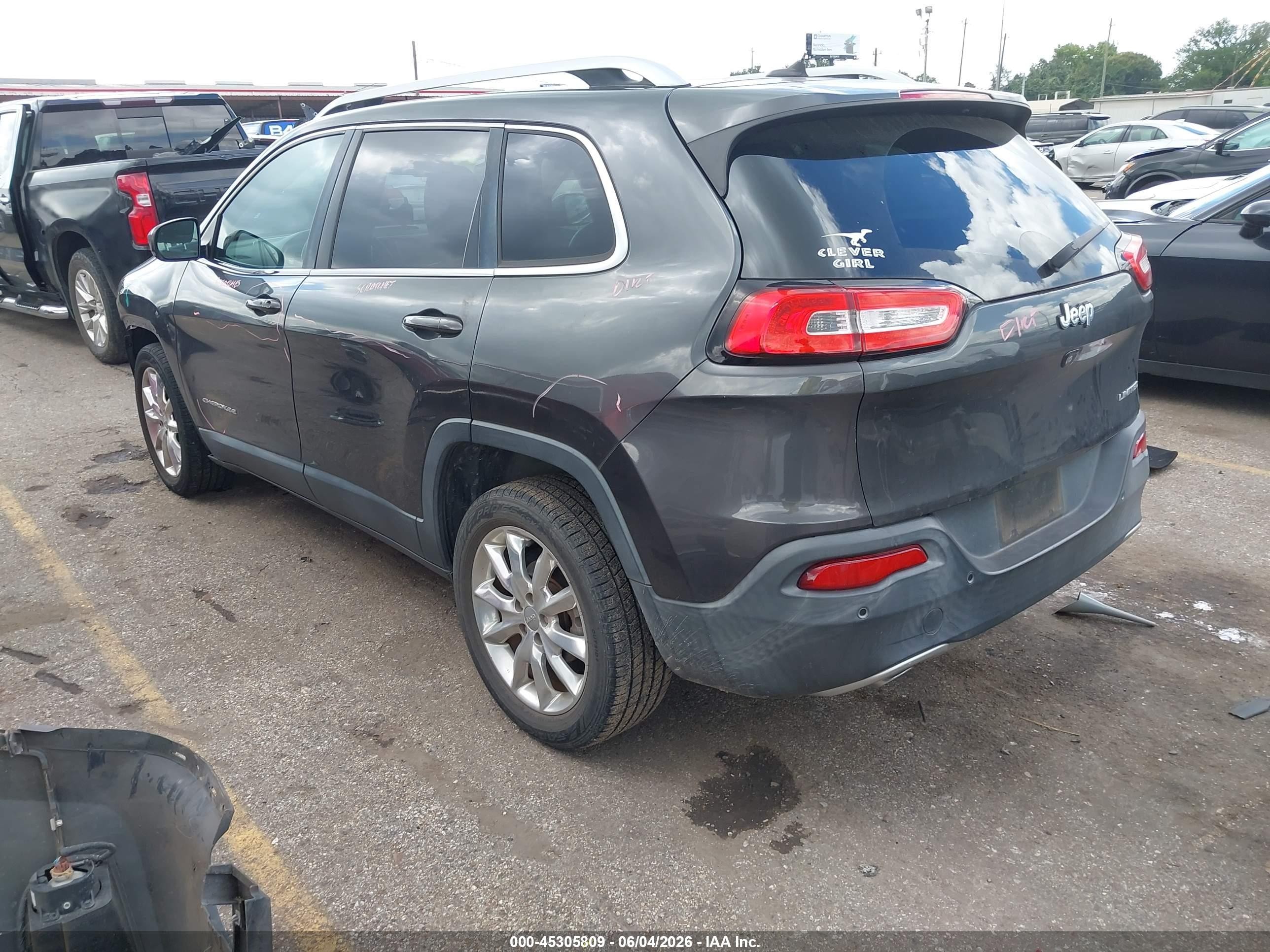 2015 Jeep Cherokee Limited Gray vin: 1C4PJLDB8FW701240