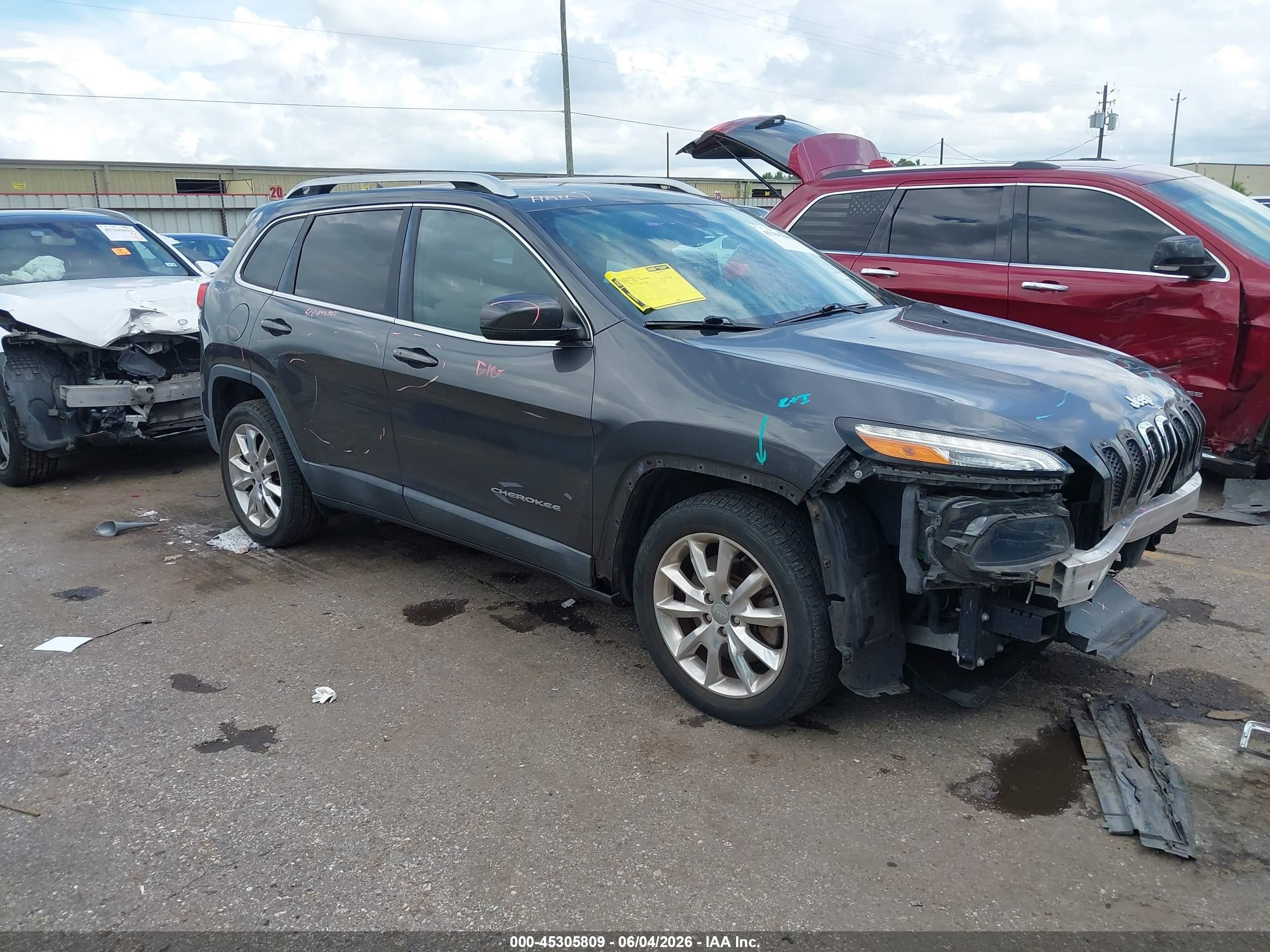 2015 Jeep Cherokee Limited Gray vin: 1C4PJLDB8FW701240