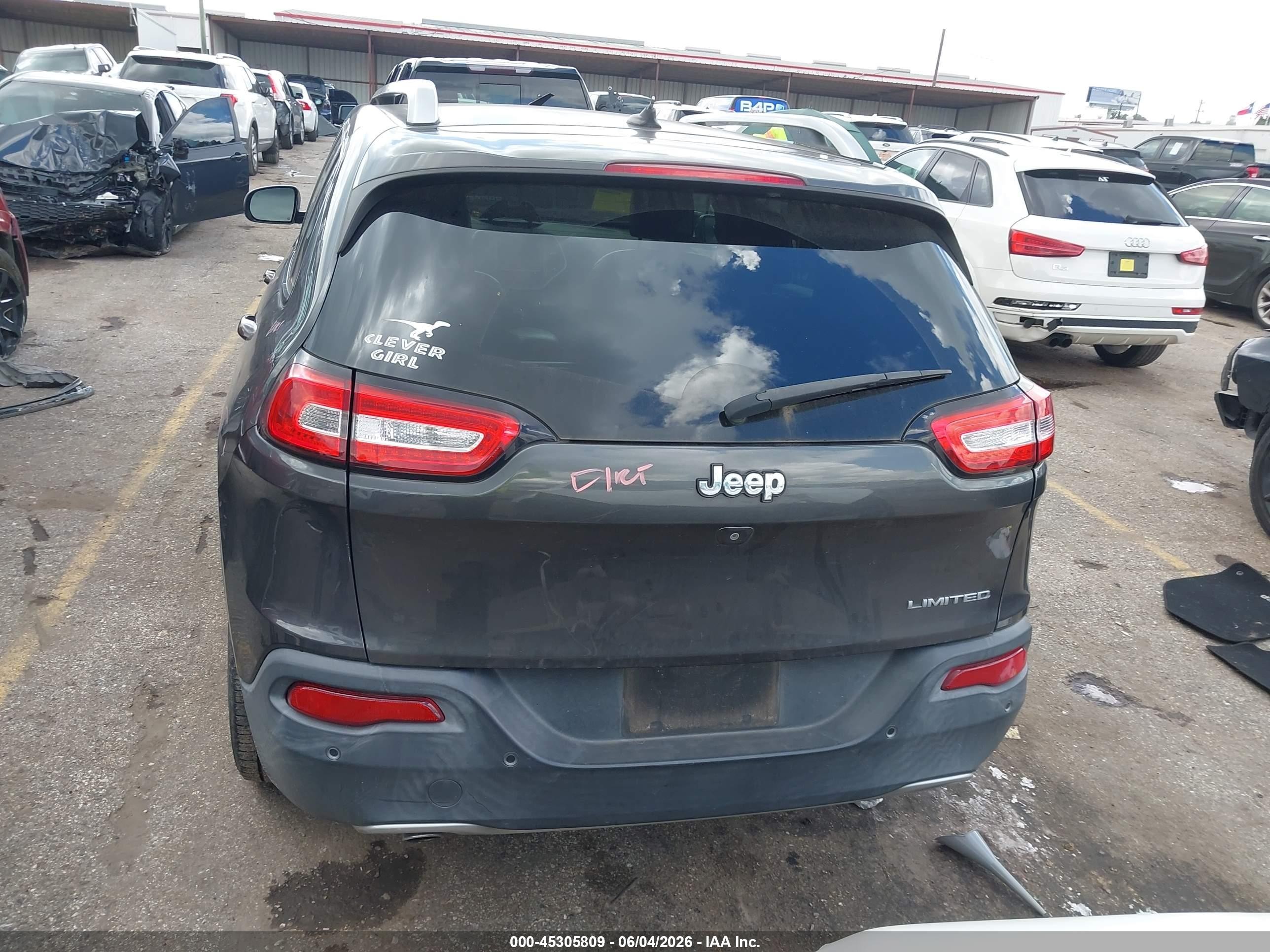 2015 Jeep Cherokee Limited Gray vin: 1C4PJLDB8FW701240