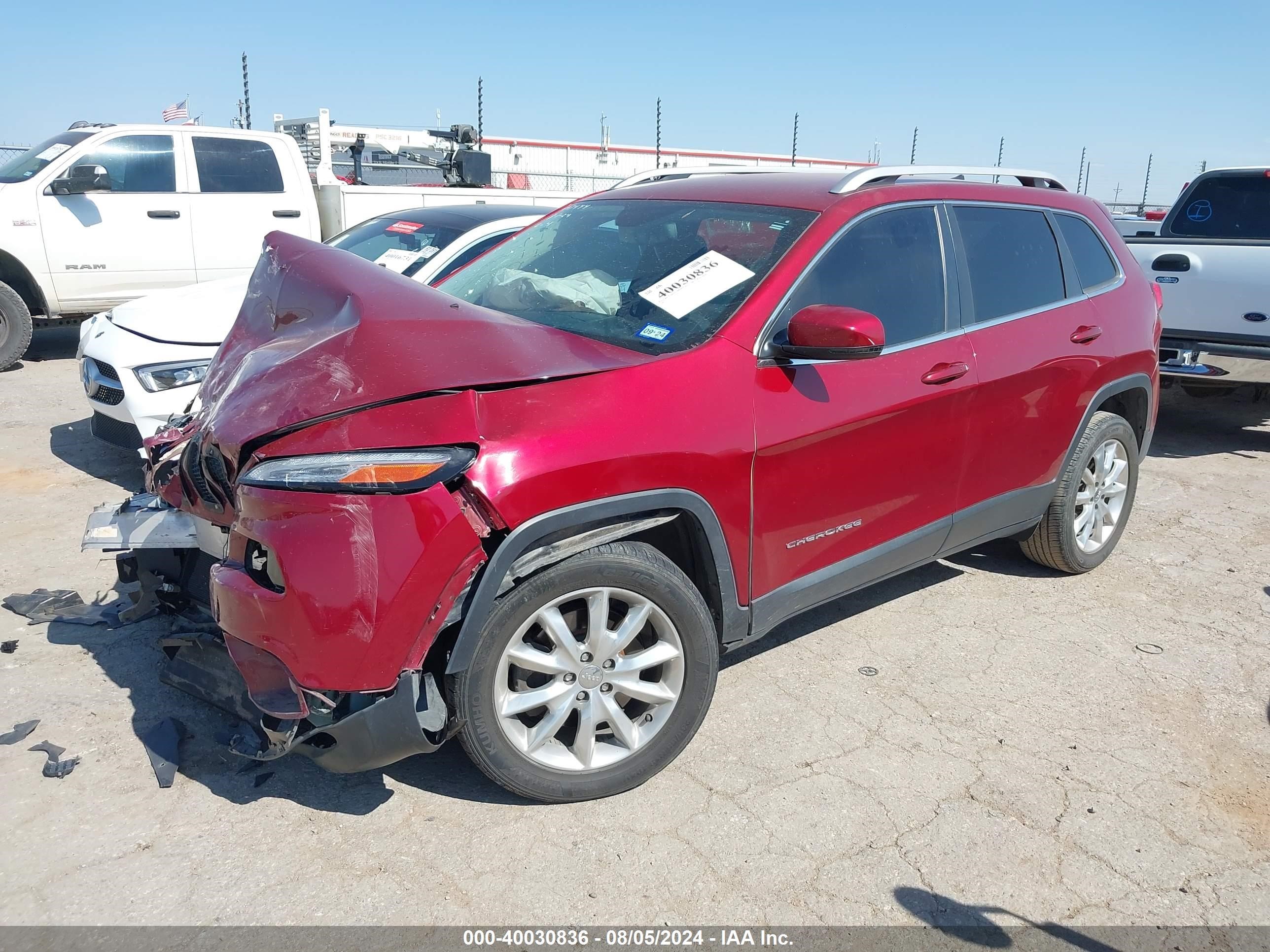 2017 Jeep Cherokee Limited Fwd Red vin: 1C4PJLDB8HW522280