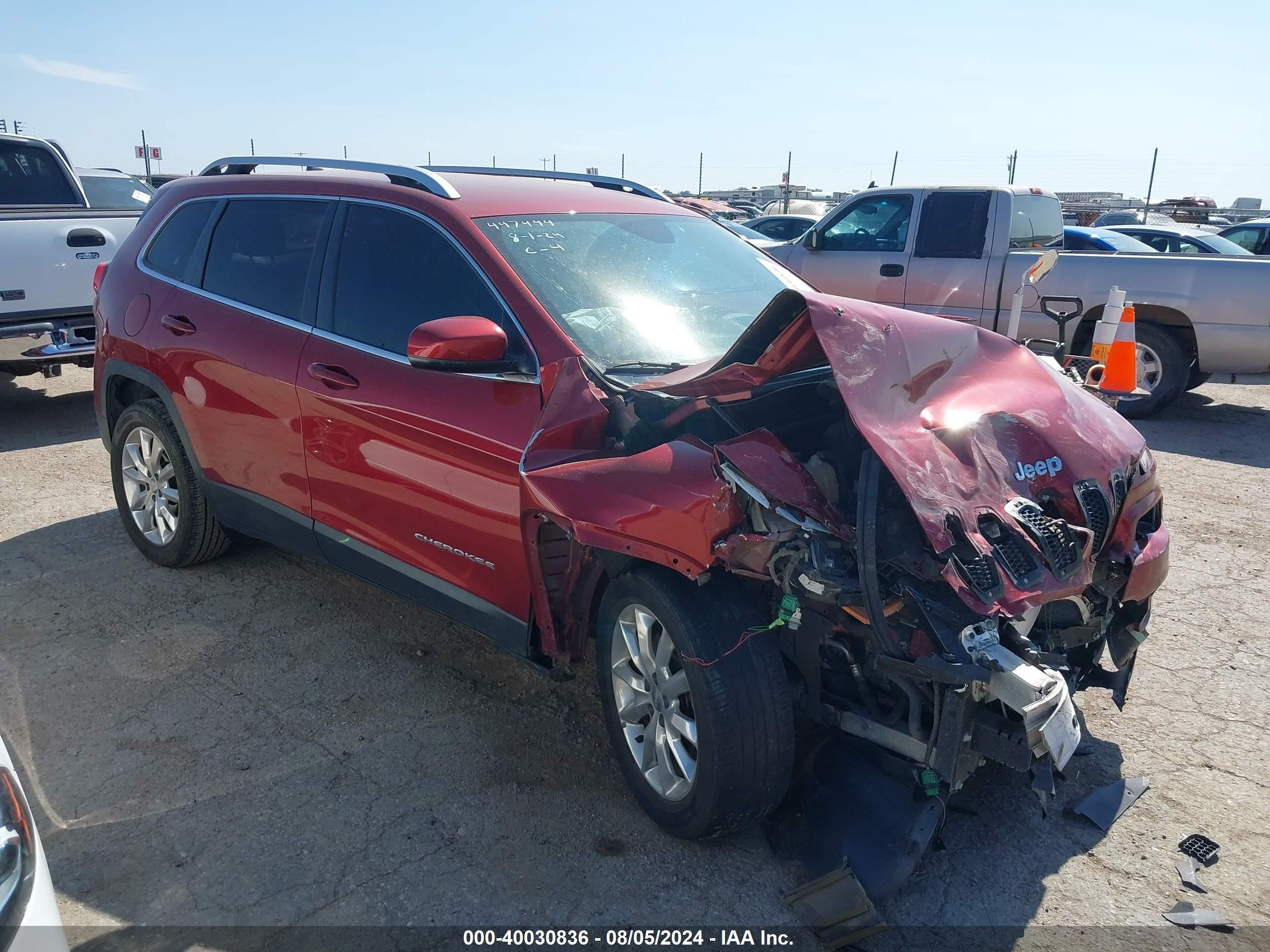 2017 Jeep Cherokee Limited Fwd Red vin: 1C4PJLDB8HW522280