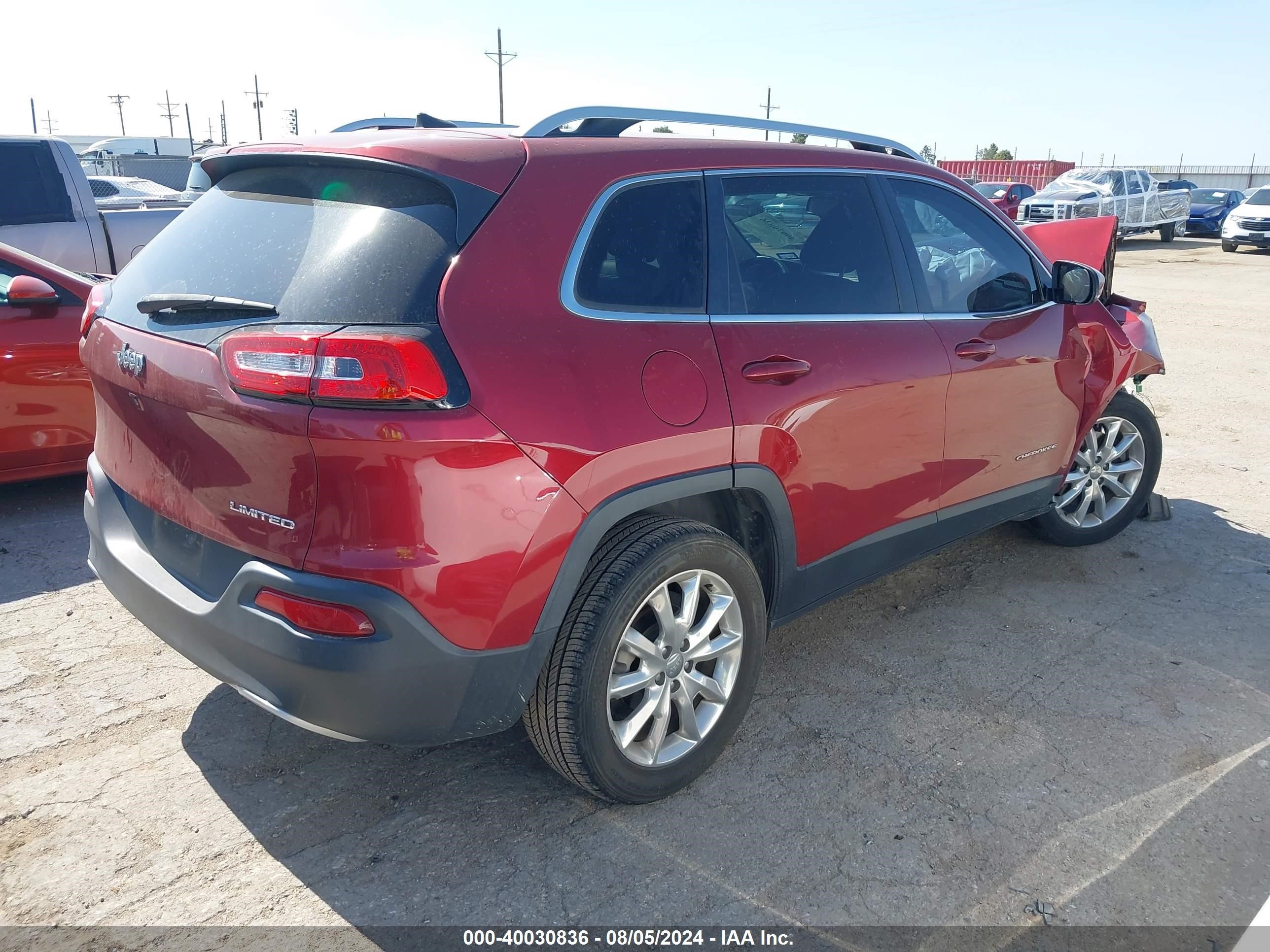 2017 Jeep Cherokee Limited Fwd Red vin: 1C4PJLDB8HW522280