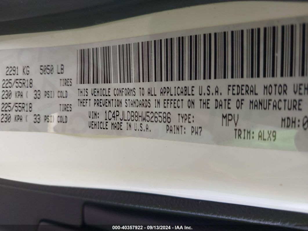 2017 Jeep Cherokee Limited Fwd White vin: 1C4PJLDB8HW526586