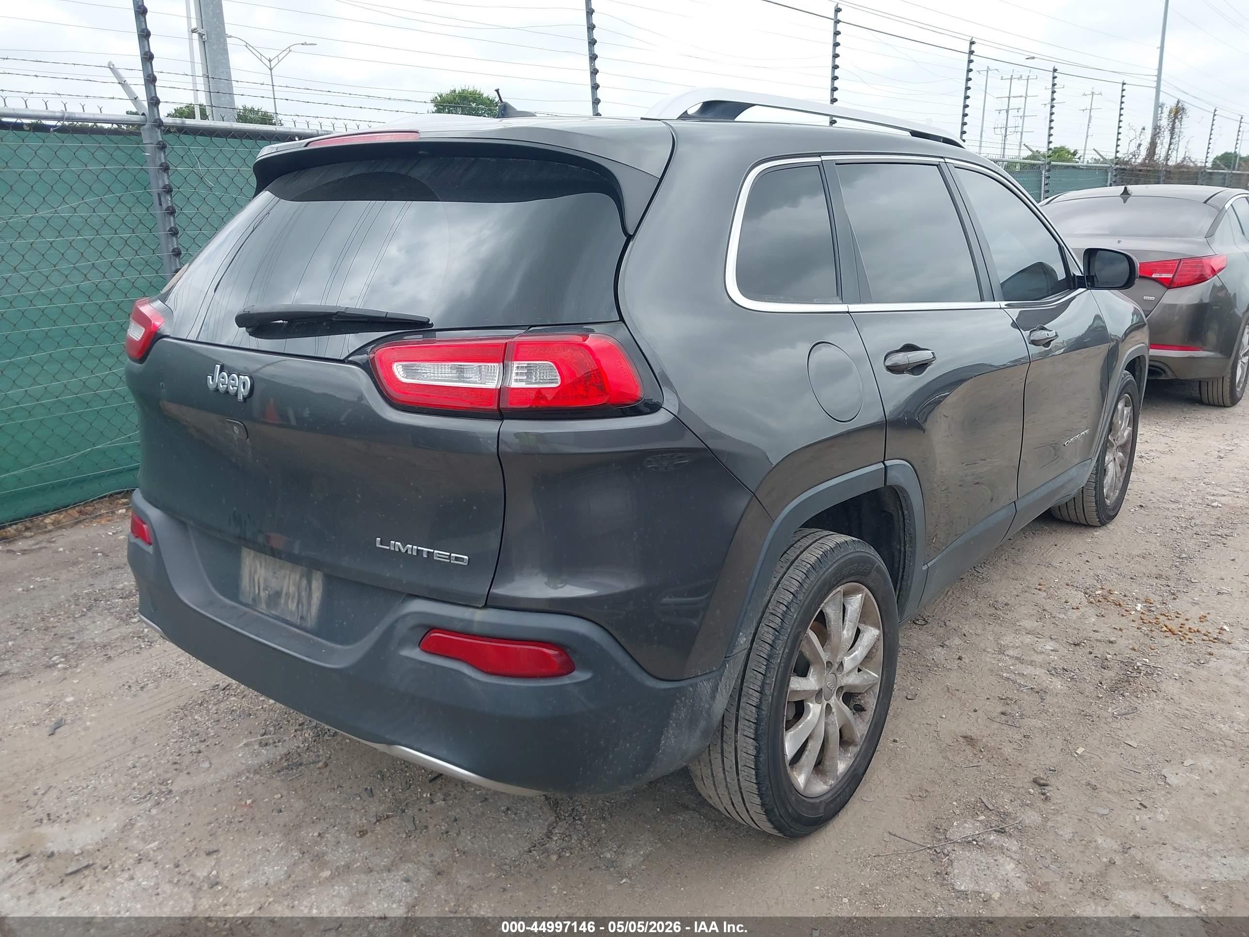 2014 Jeep Cherokee Limited Gray vin: 1C4PJLDB9EW217592