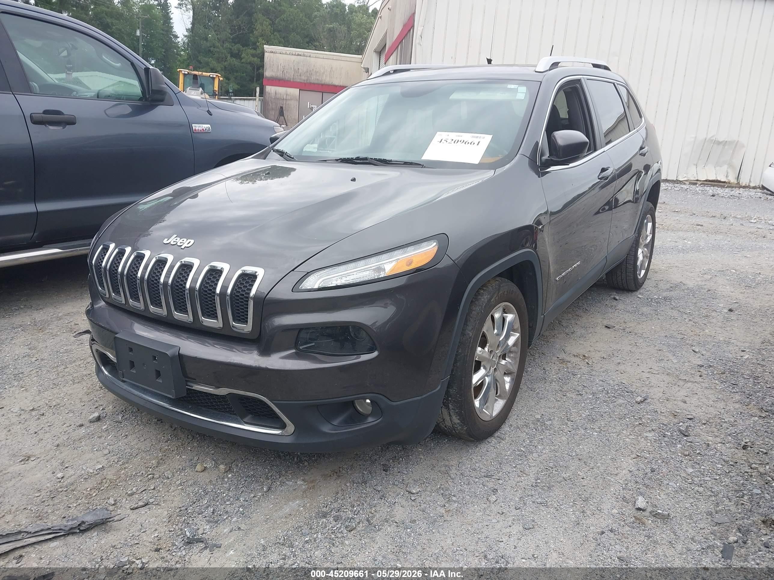 2015 Jeep Cherokee Limited Серый vin: 1C4PJLDB9FW700890