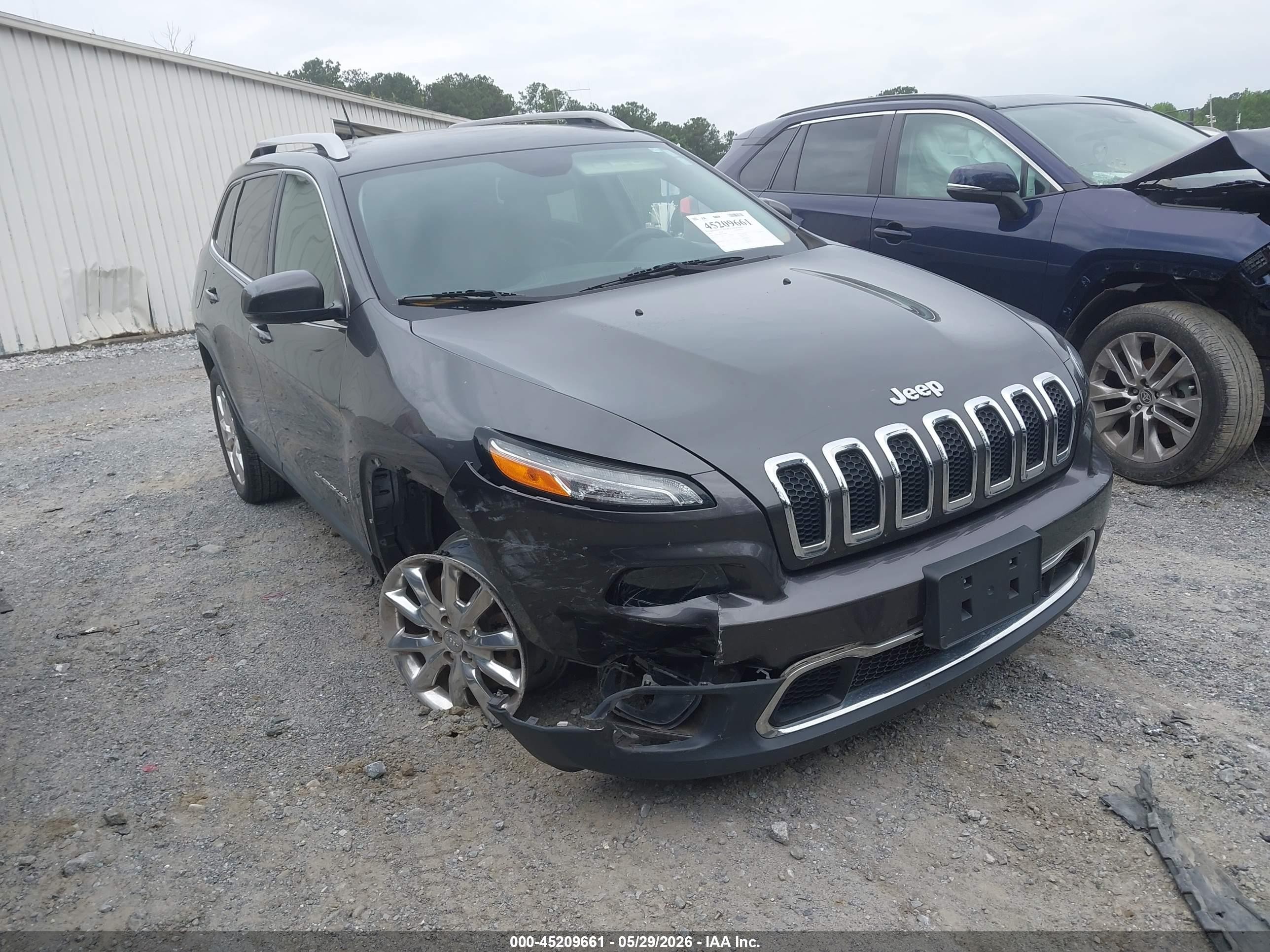 2015 Jeep Cherokee Limited Серый vin: 1C4PJLDB9FW700890