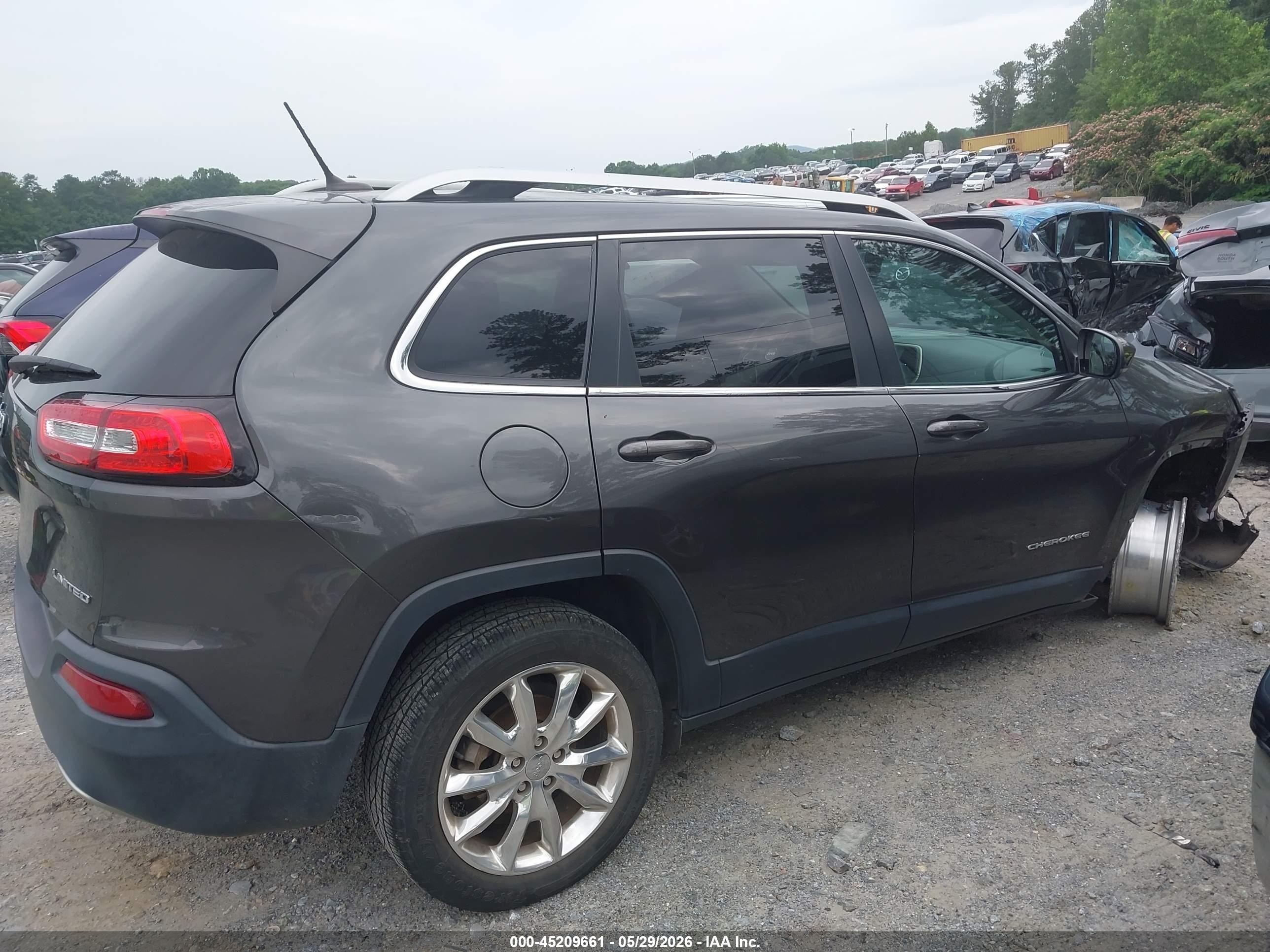 2015 Jeep Cherokee Limited Серый vin: 1C4PJLDB9FW700890