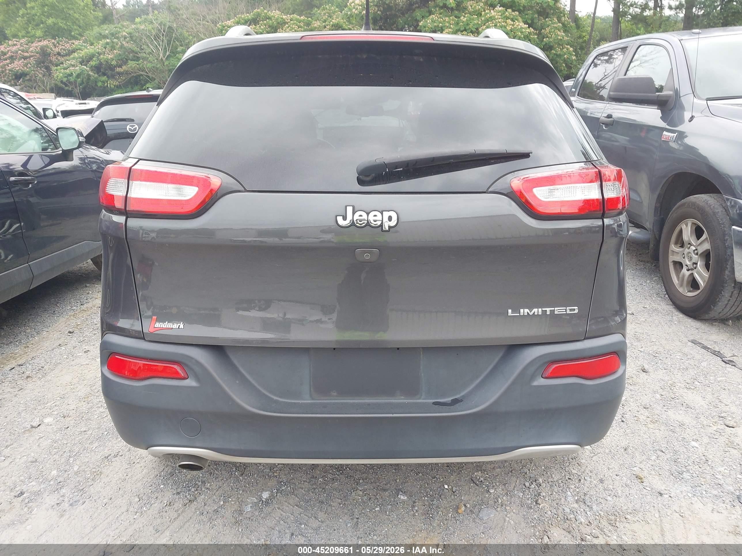 2015 Jeep Cherokee Limited Серый vin: 1C4PJLDB9FW700890