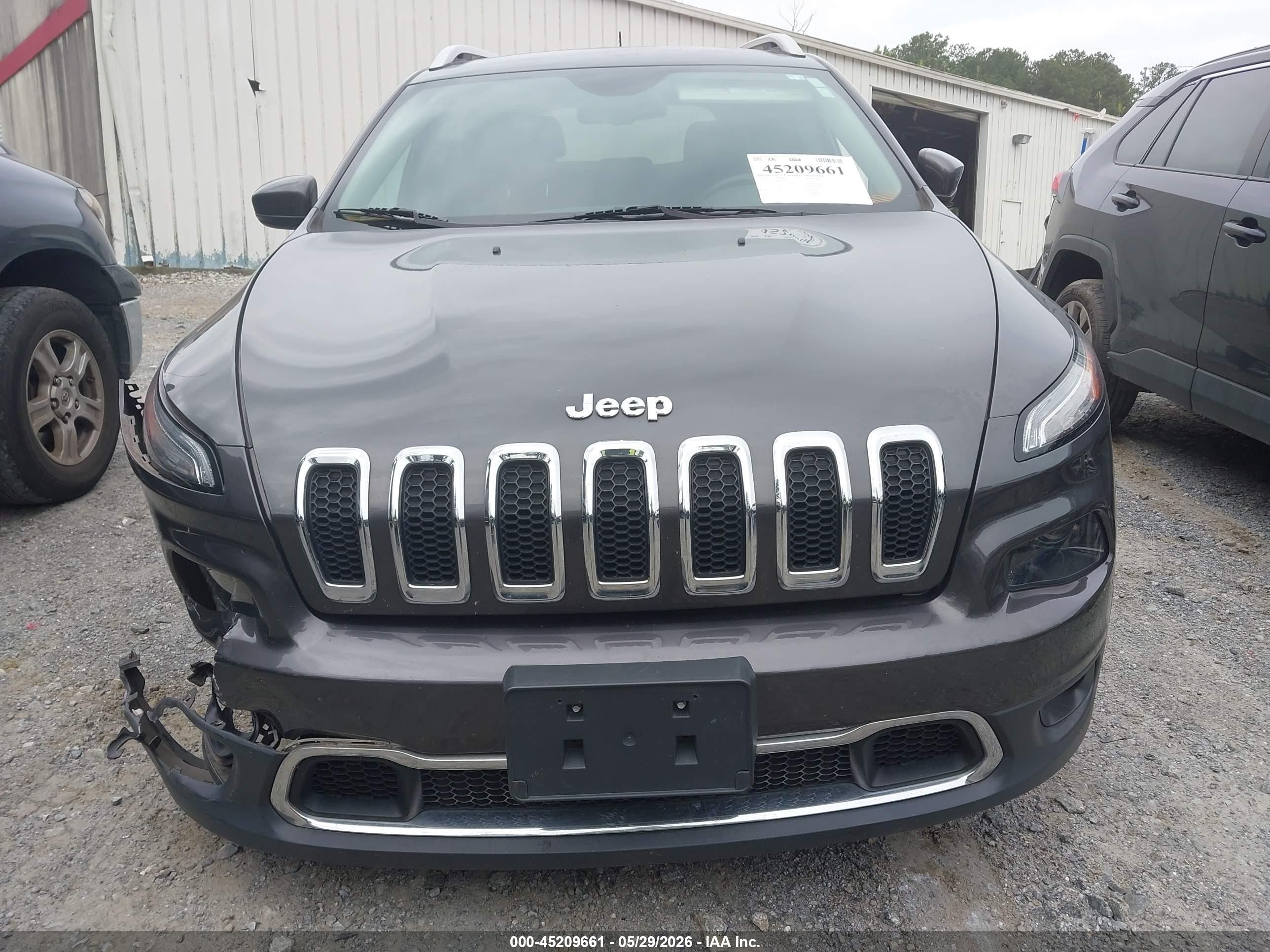 2015 Jeep Cherokee Limited Серый vin: 1C4PJLDB9FW700890
