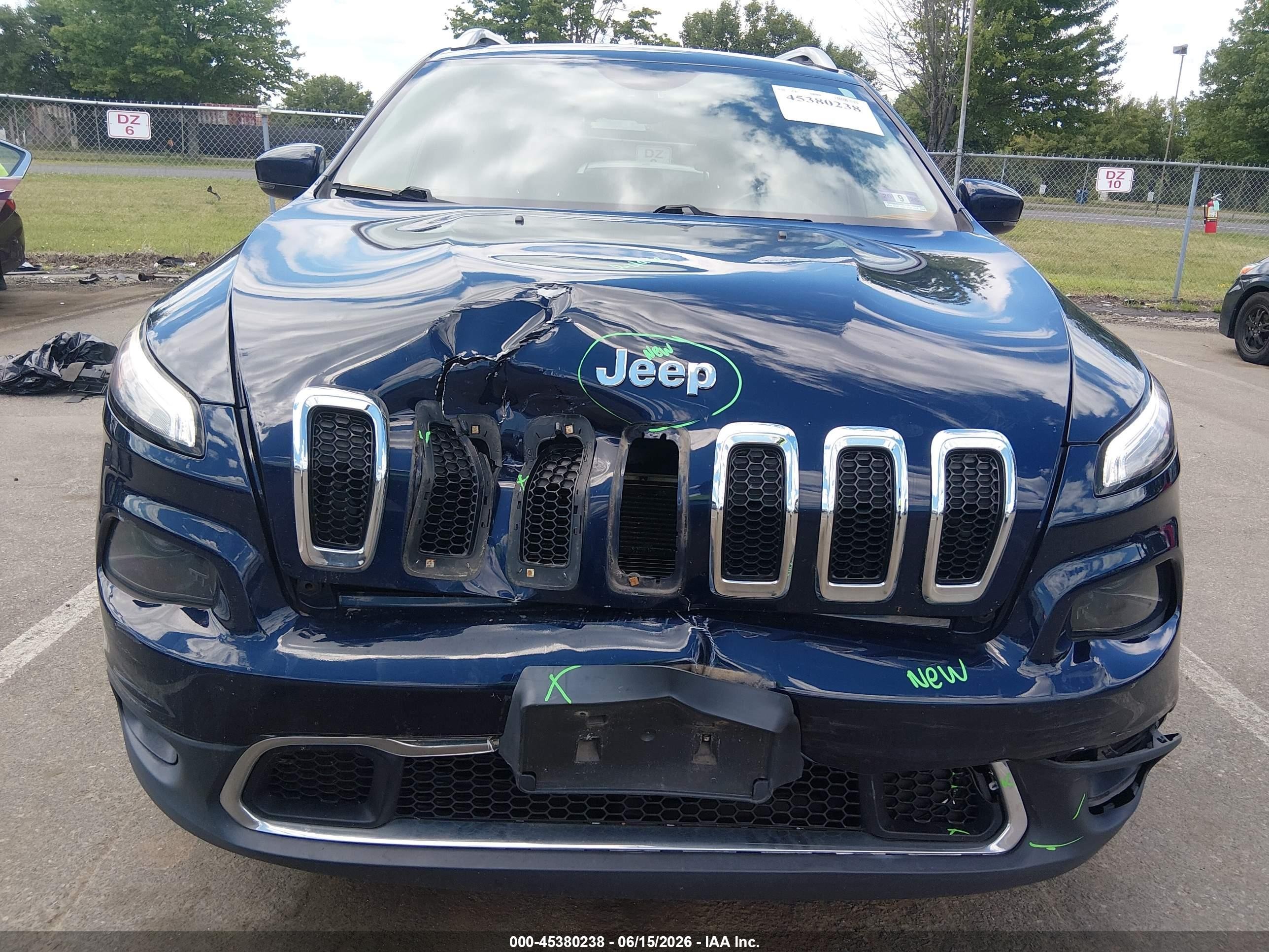 2015 Jeep Cherokee Limited Navy vin: 1C4PJLDB9FW765867