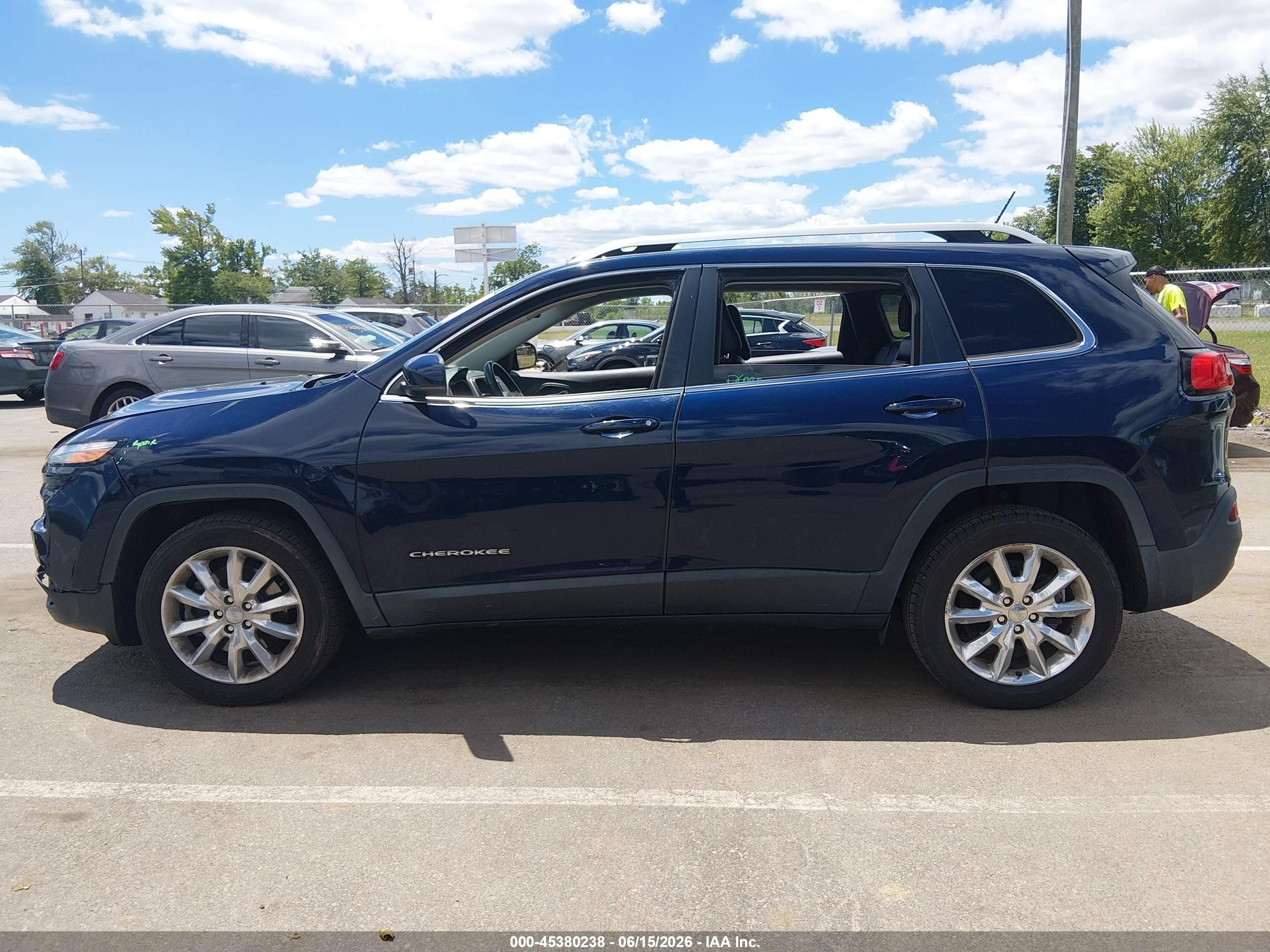 2015 Jeep Cherokee Limited Navy vin: 1C4PJLDB9FW765867