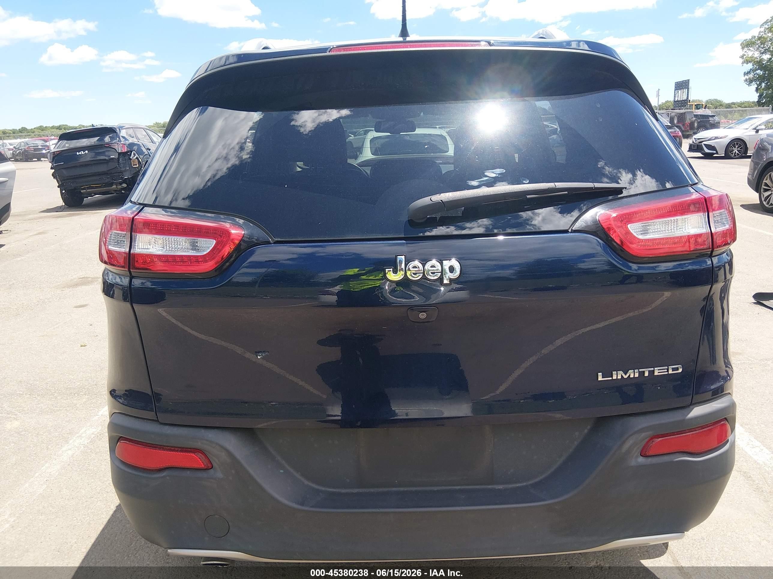 2015 Jeep Cherokee Limited Navy vin: 1C4PJLDB9FW765867