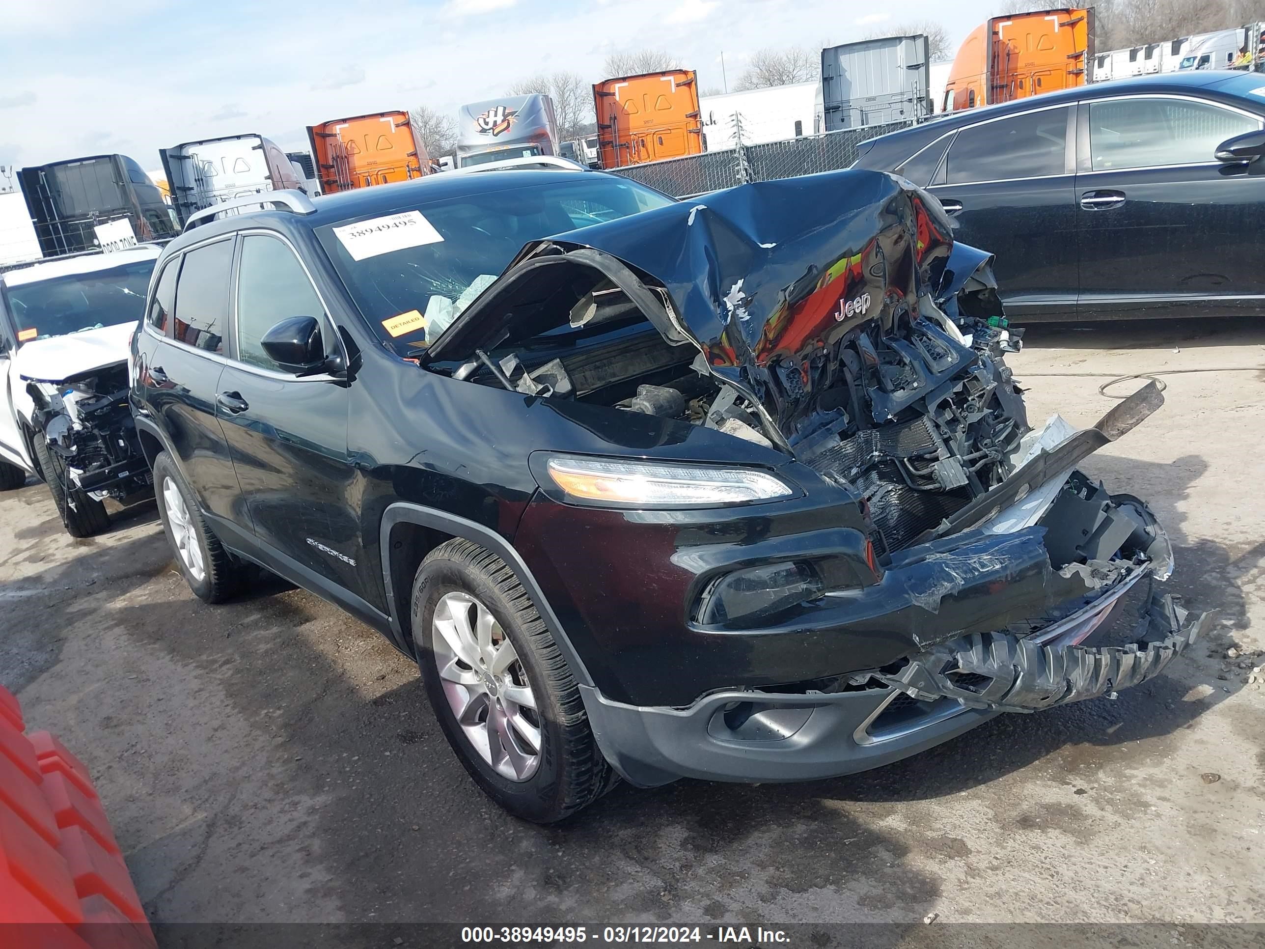 2017 Jeep Cherokee Limited Fwd Black vin: 1C4PJLDB9HW521994
