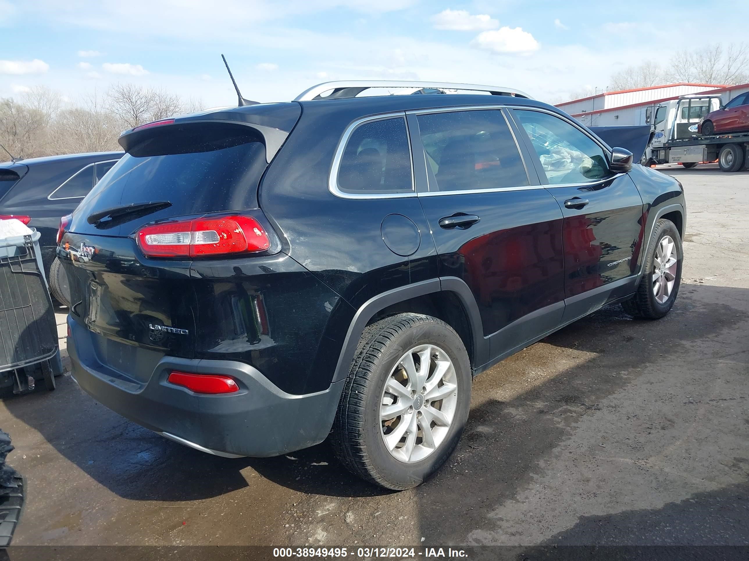 2017 Jeep Cherokee Limited Fwd Black vin: 1C4PJLDB9HW521994