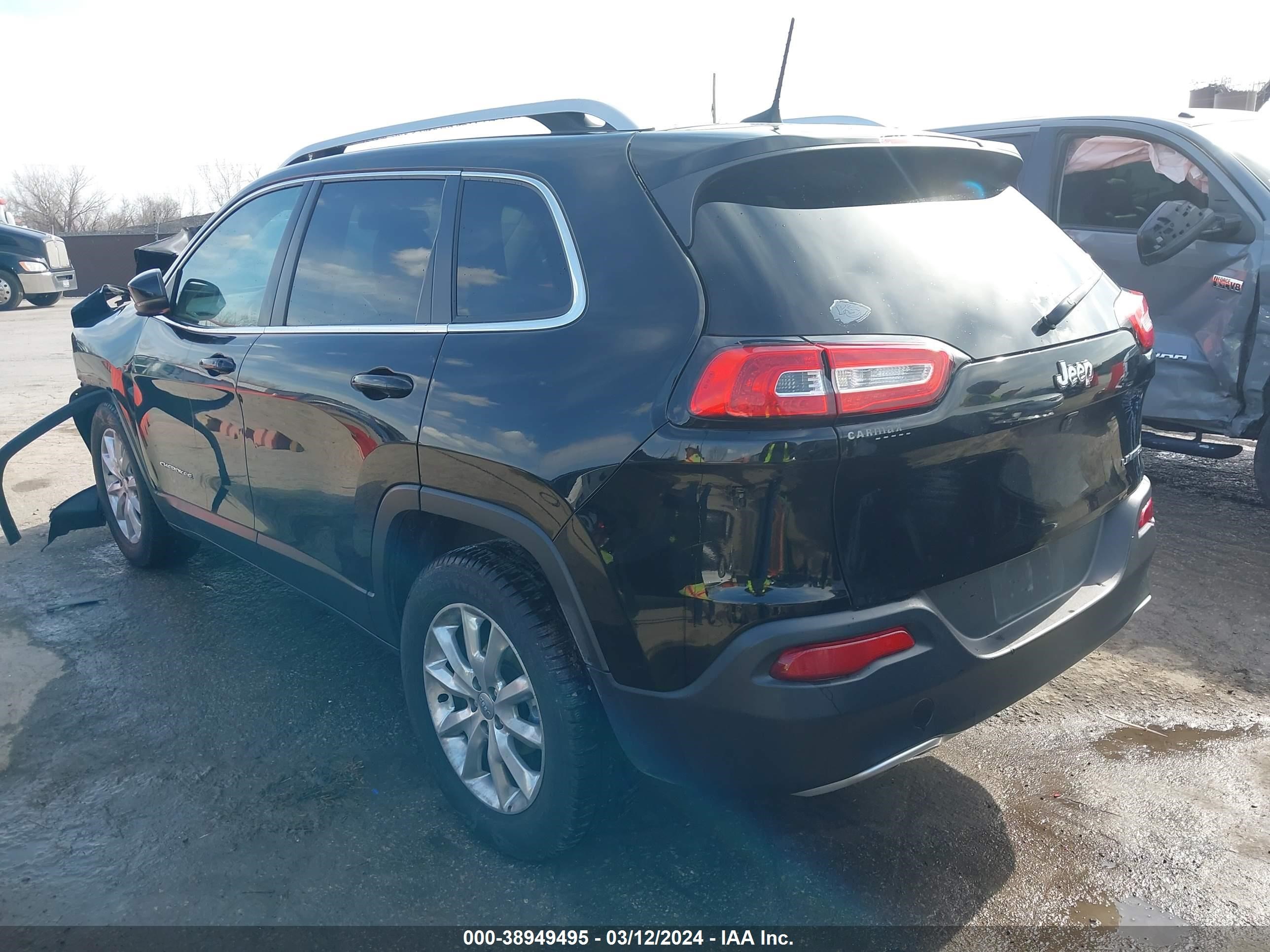 2017 Jeep Cherokee Limited Fwd Black vin: 1C4PJLDB9HW521994