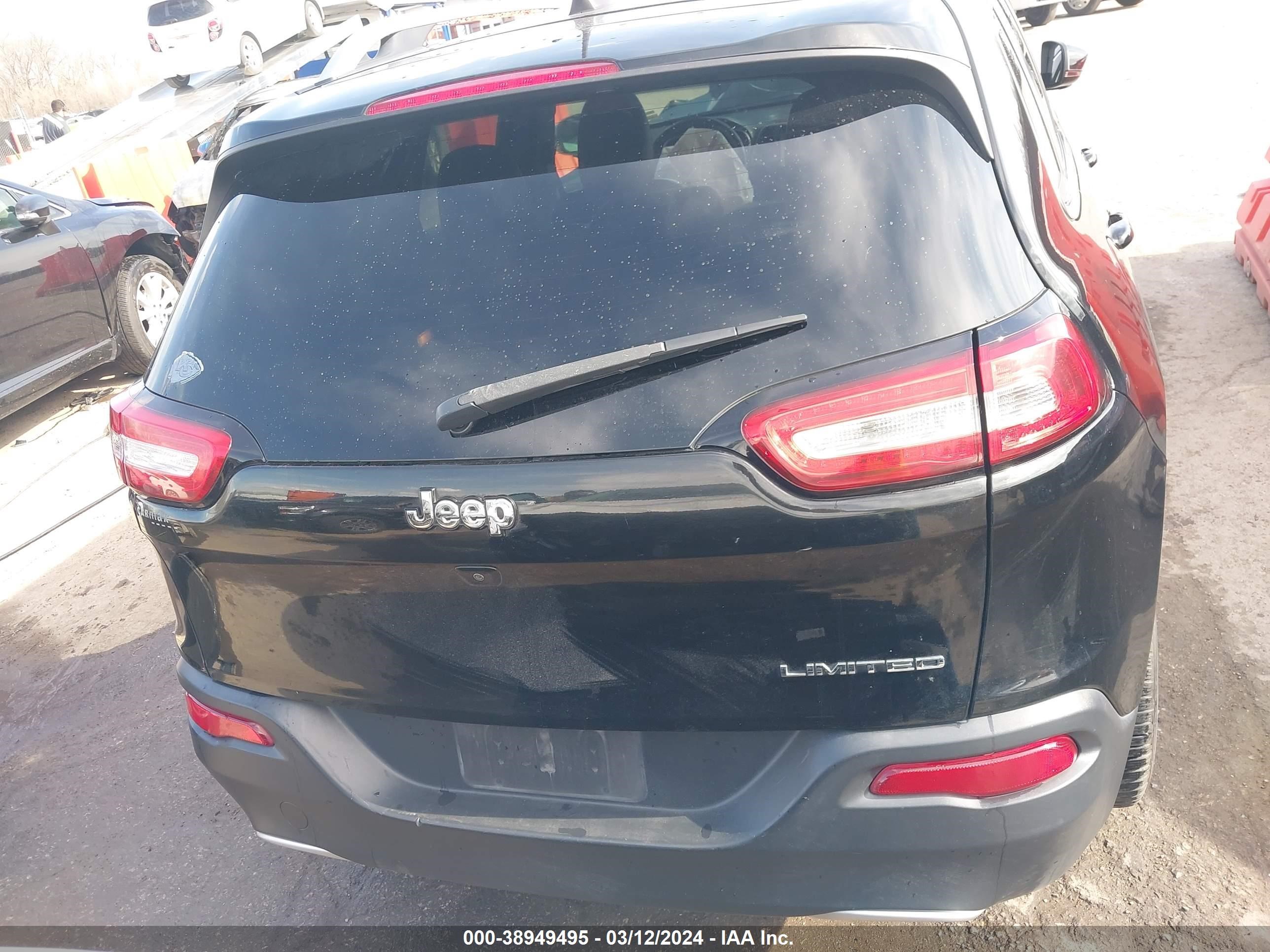 2017 Jeep Cherokee Limited Fwd Black vin: 1C4PJLDB9HW521994