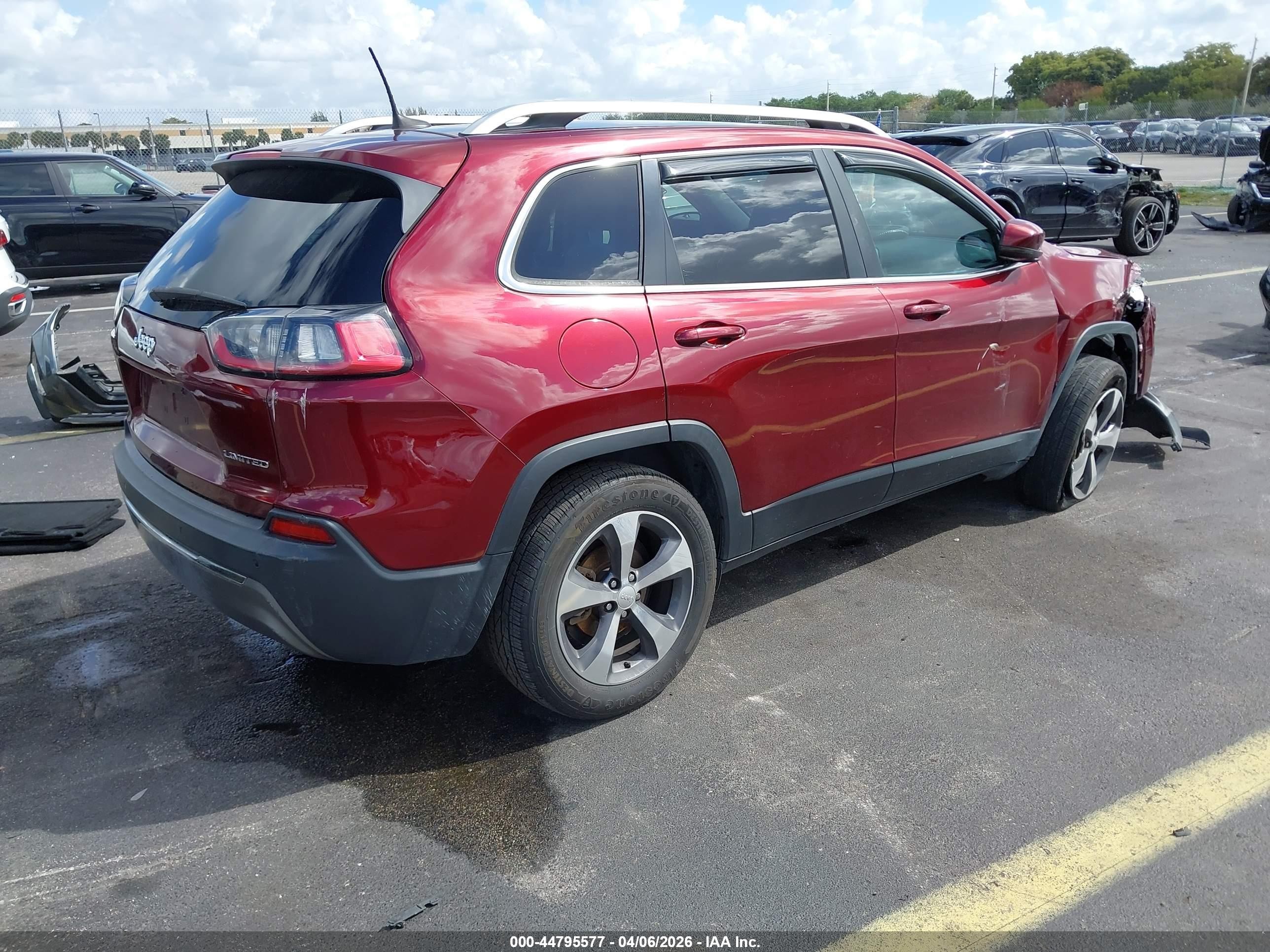 2019 Jeep Cherokee Limited Fwd Red vin: 1C4PJLDB9KD296611