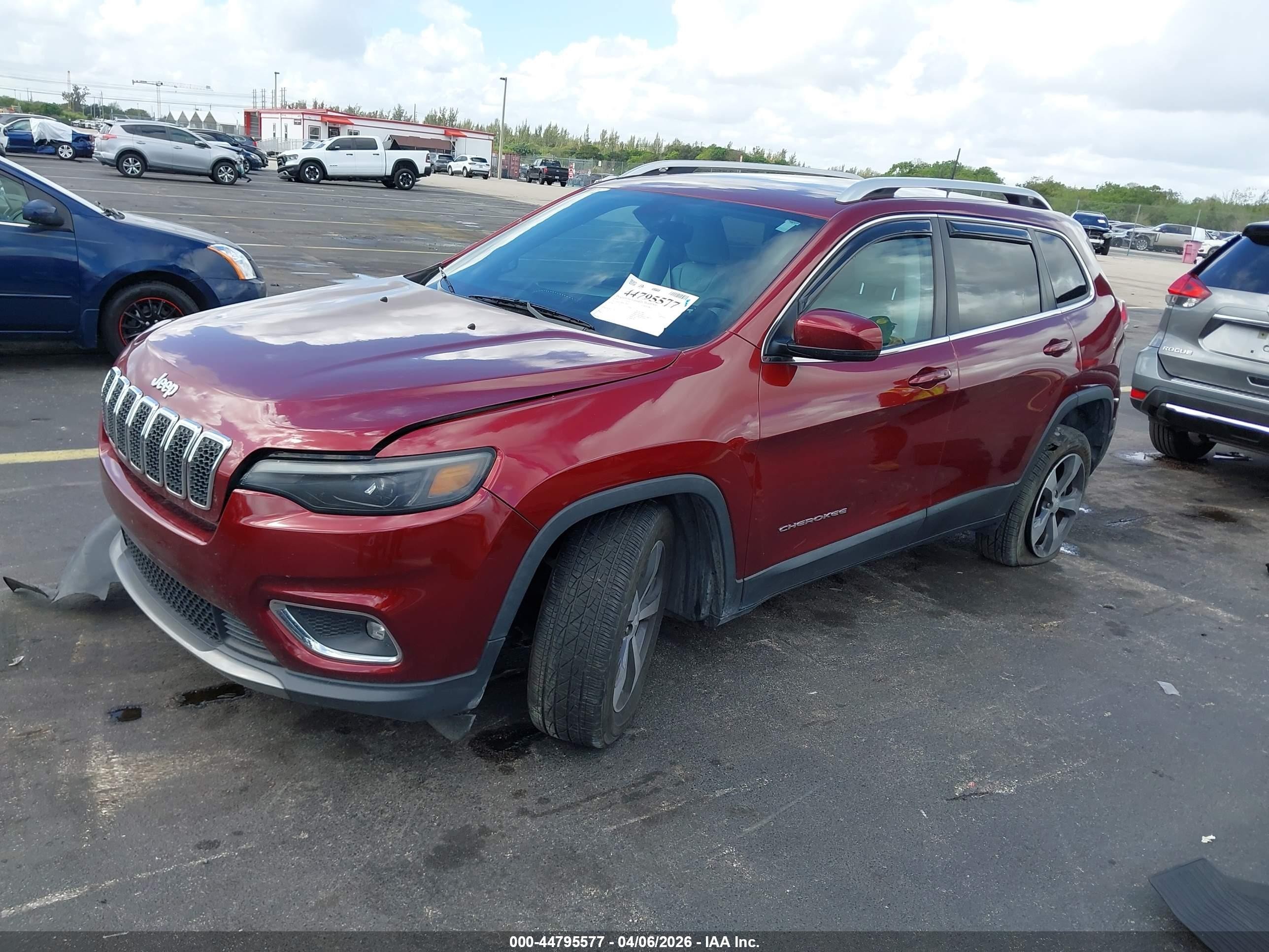 2019 Jeep Cherokee Limited Fwd Red vin: 1C4PJLDB9KD296611