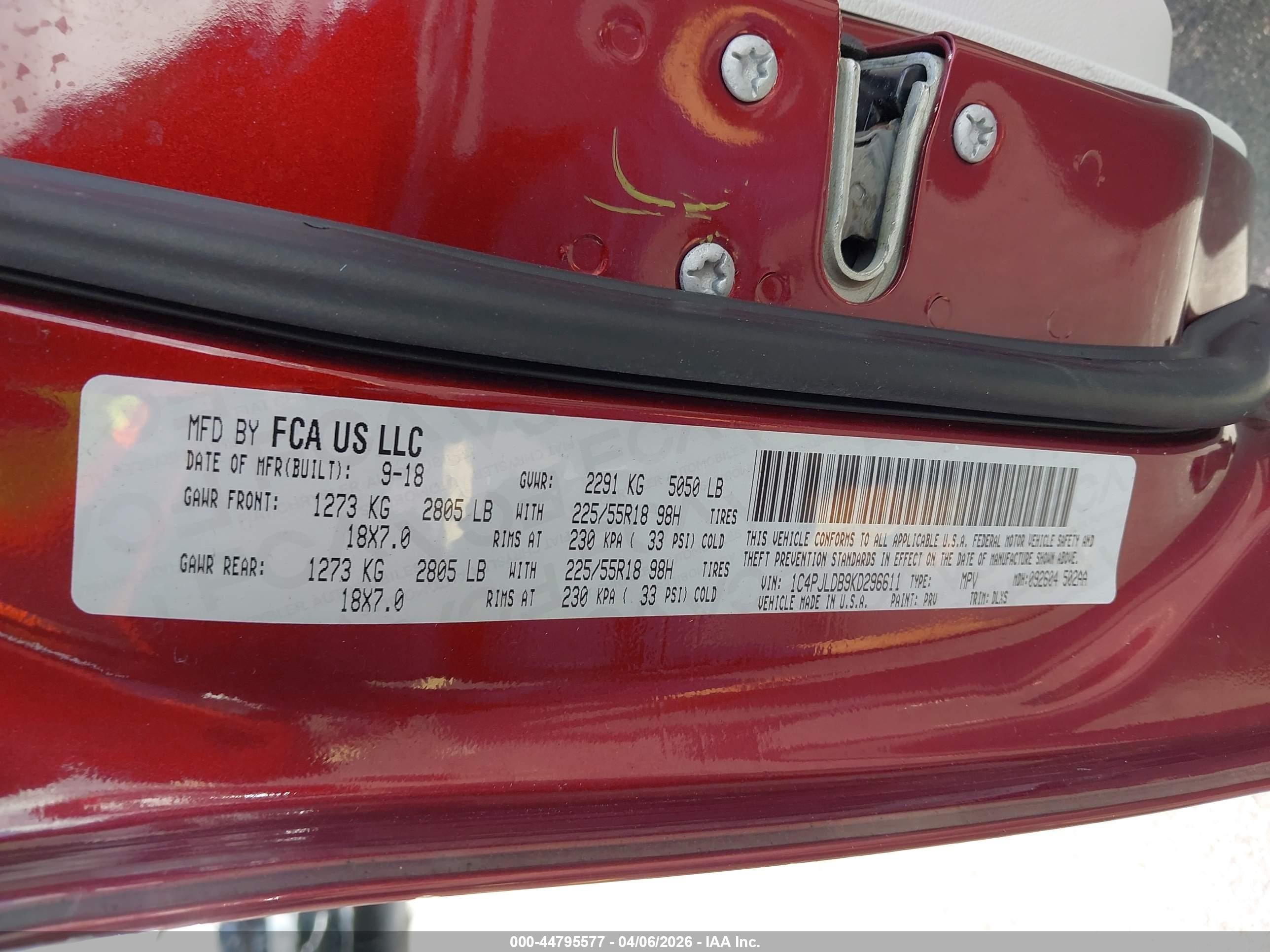 2019 Jeep Cherokee Limited Fwd Red vin: 1C4PJLDB9KD296611
