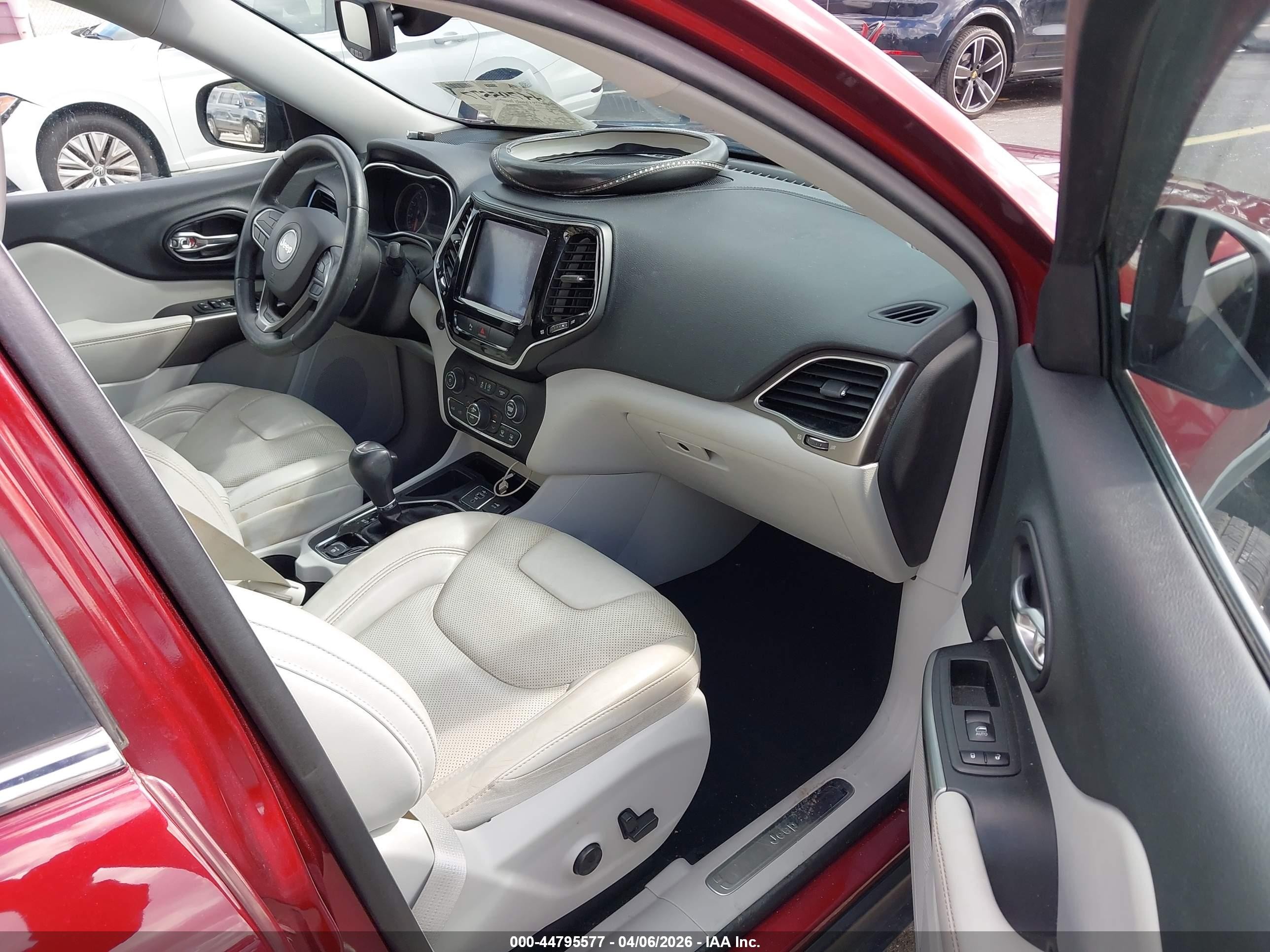 2019 Jeep Cherokee Limited Fwd Red vin: 1C4PJLDB9KD296611