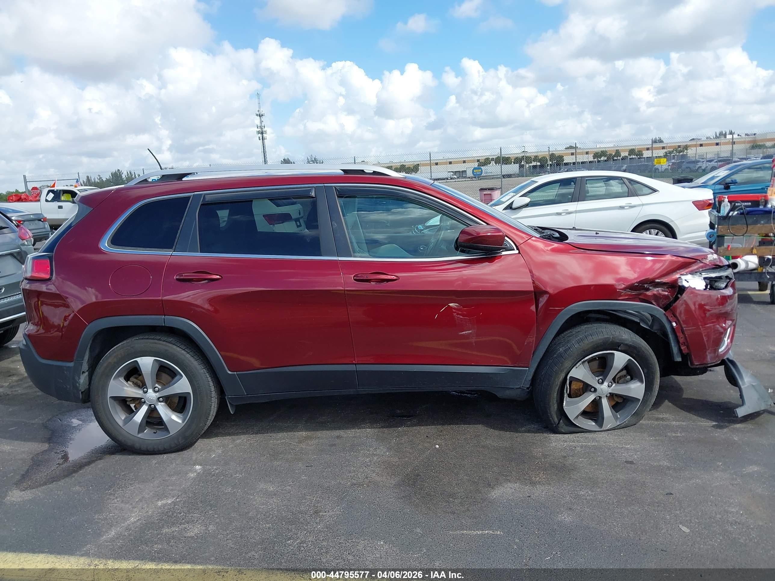 2019 Jeep Cherokee Limited Fwd Red vin: 1C4PJLDB9KD296611